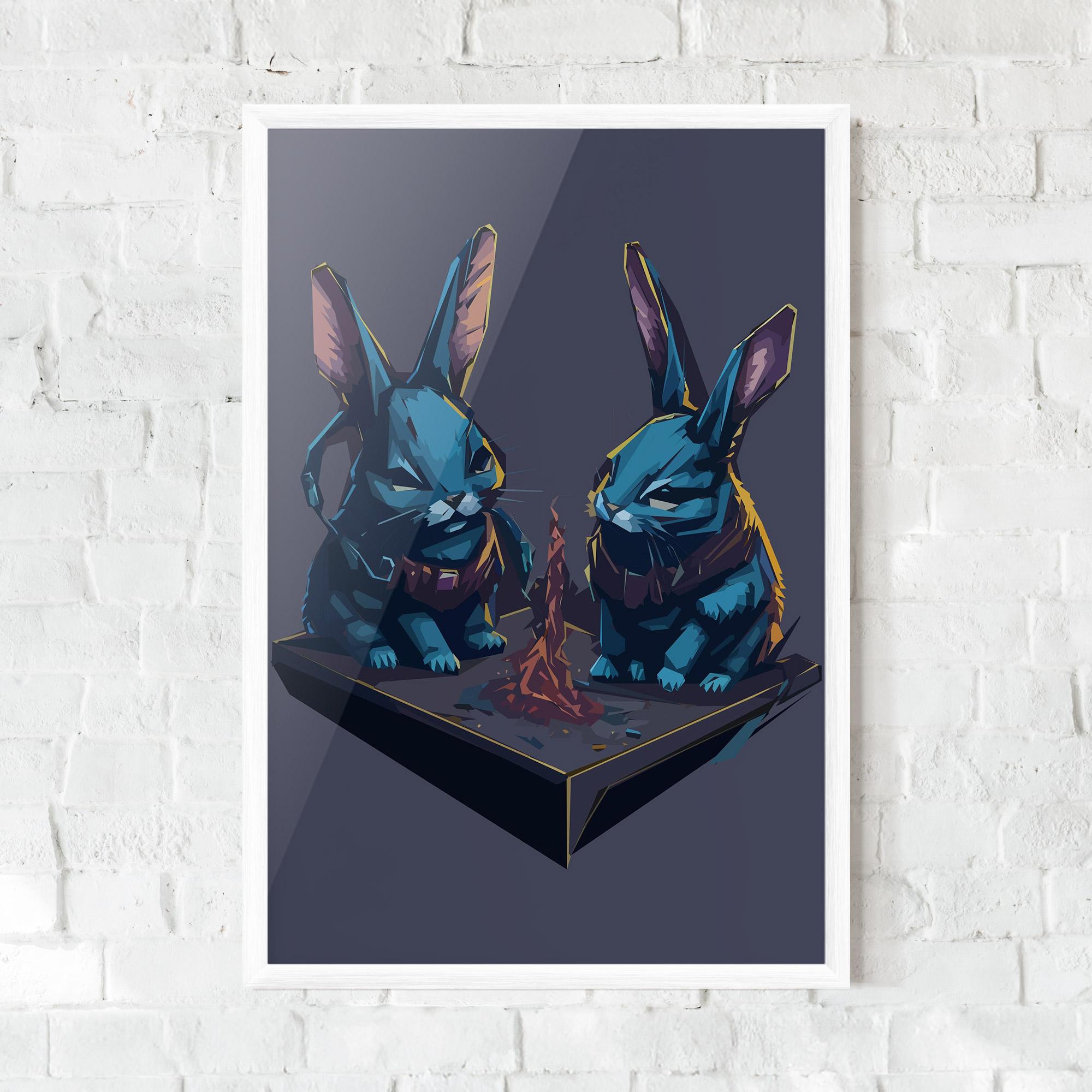 Poster Înrămat Rabbit Headset mockup 0
