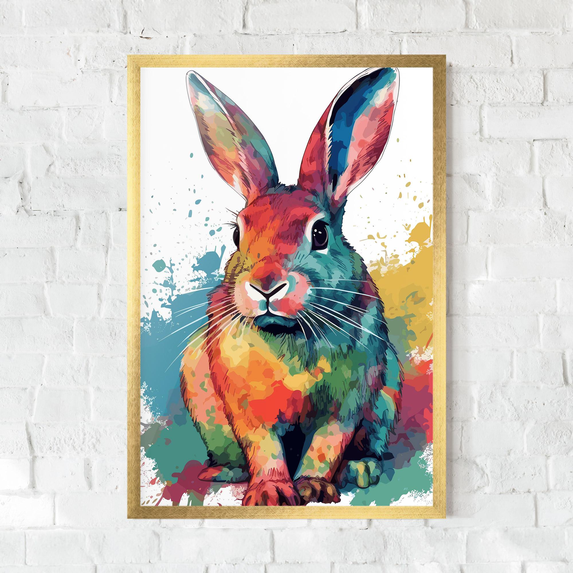 Poster Înrămat Brush Rabbit mockup 0