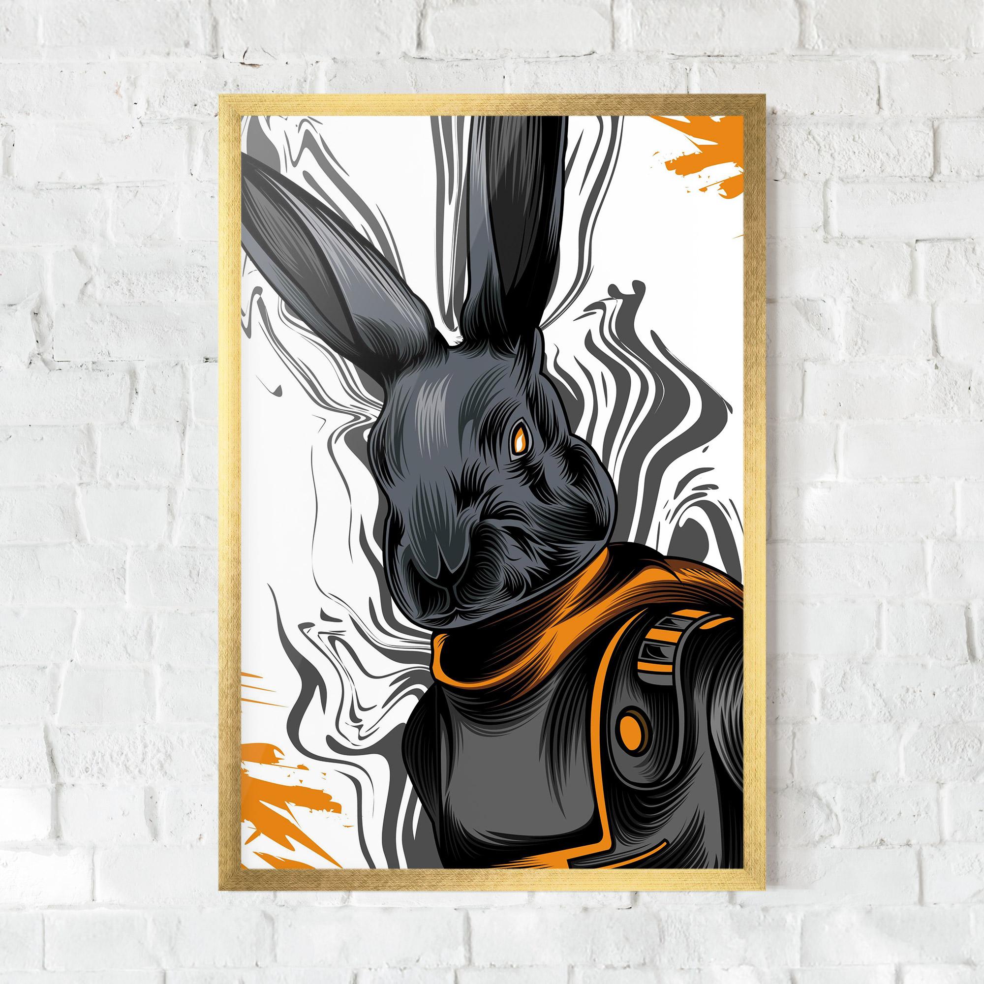 Poster Înrămat Cyborg Yellow Bunny mockup 0