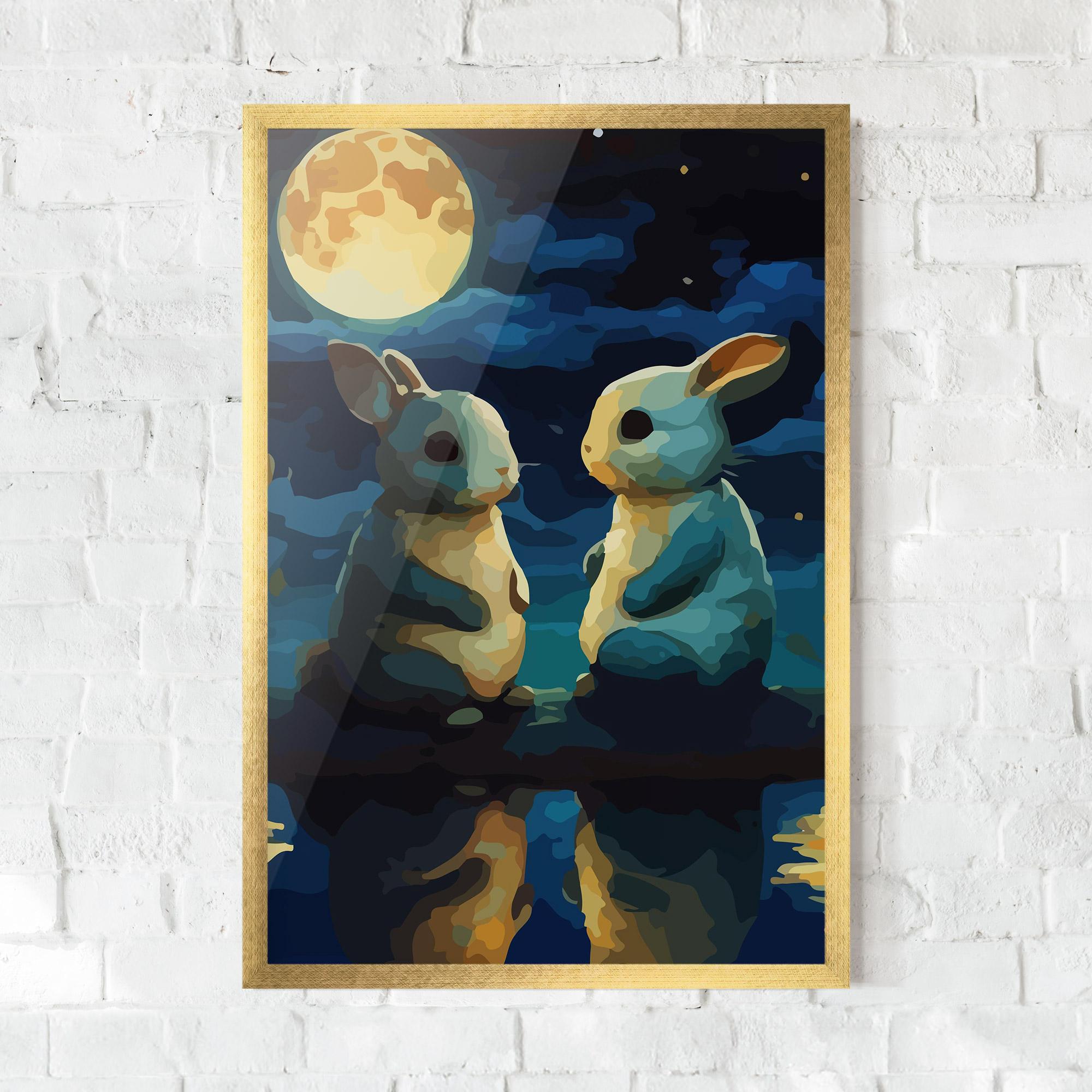 Poster Înrămat Full Moon Bunny mockup 0