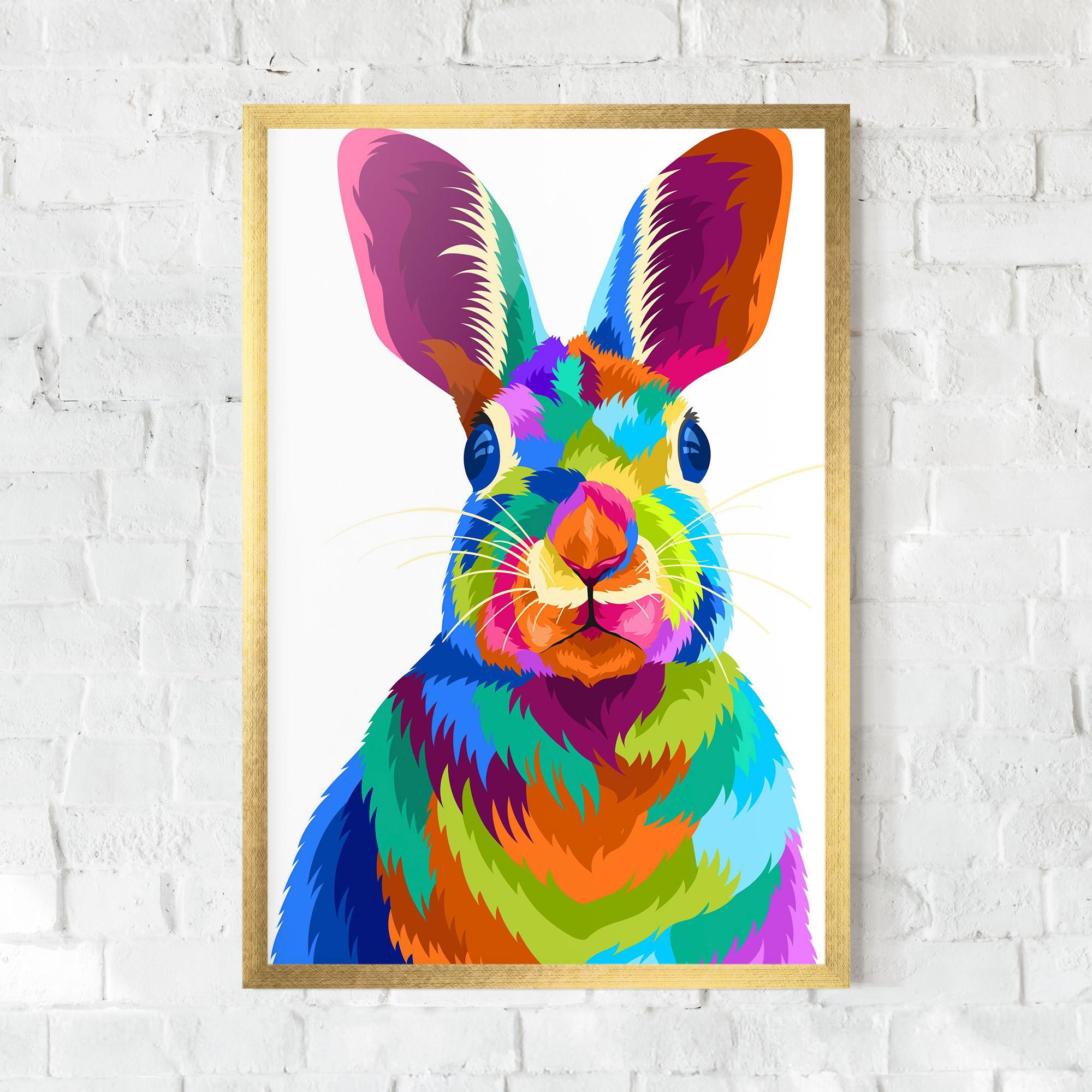 Poster Înrămat Rabbit Art Style mockup 0