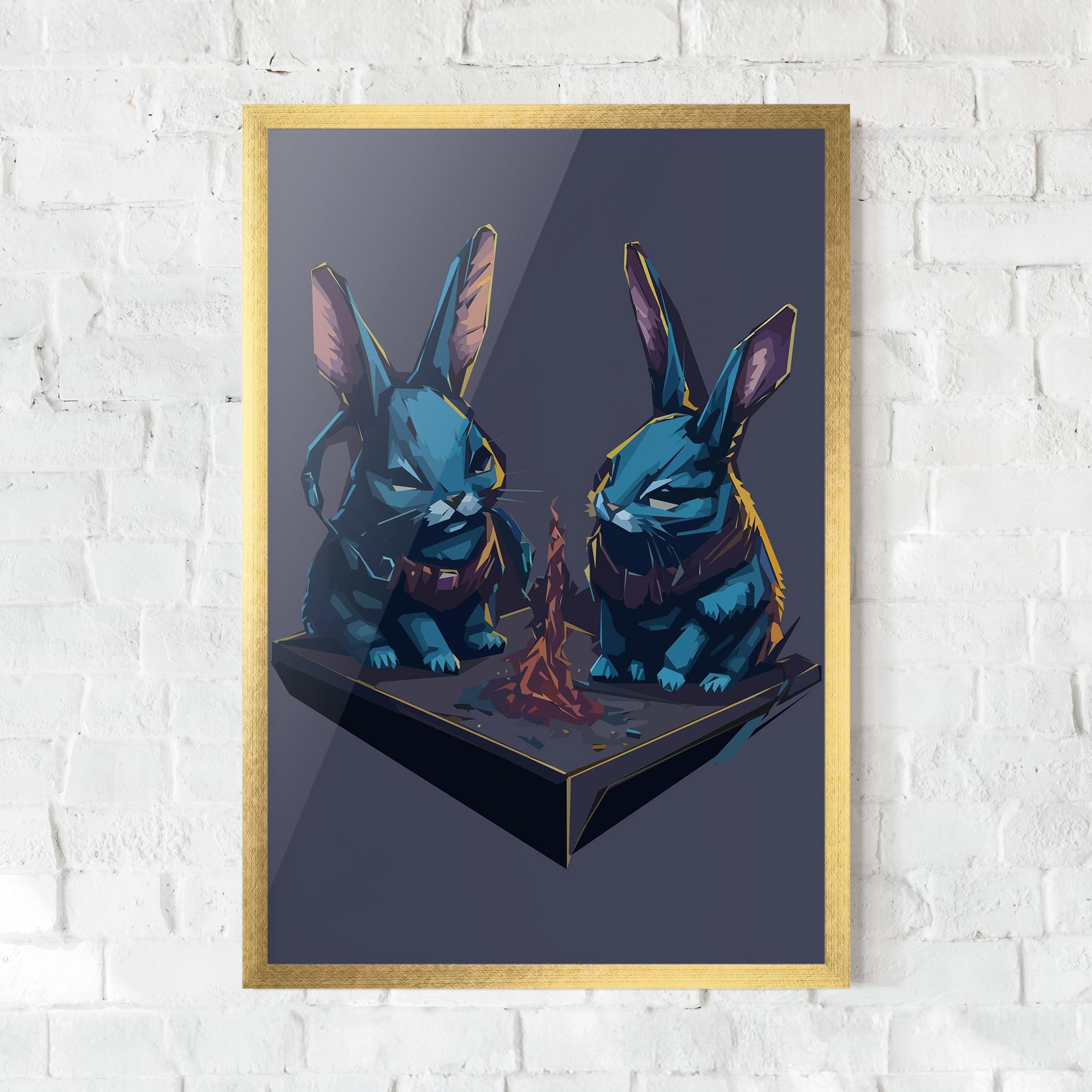 Poster Înrămat Rabbit Headset mockup 0