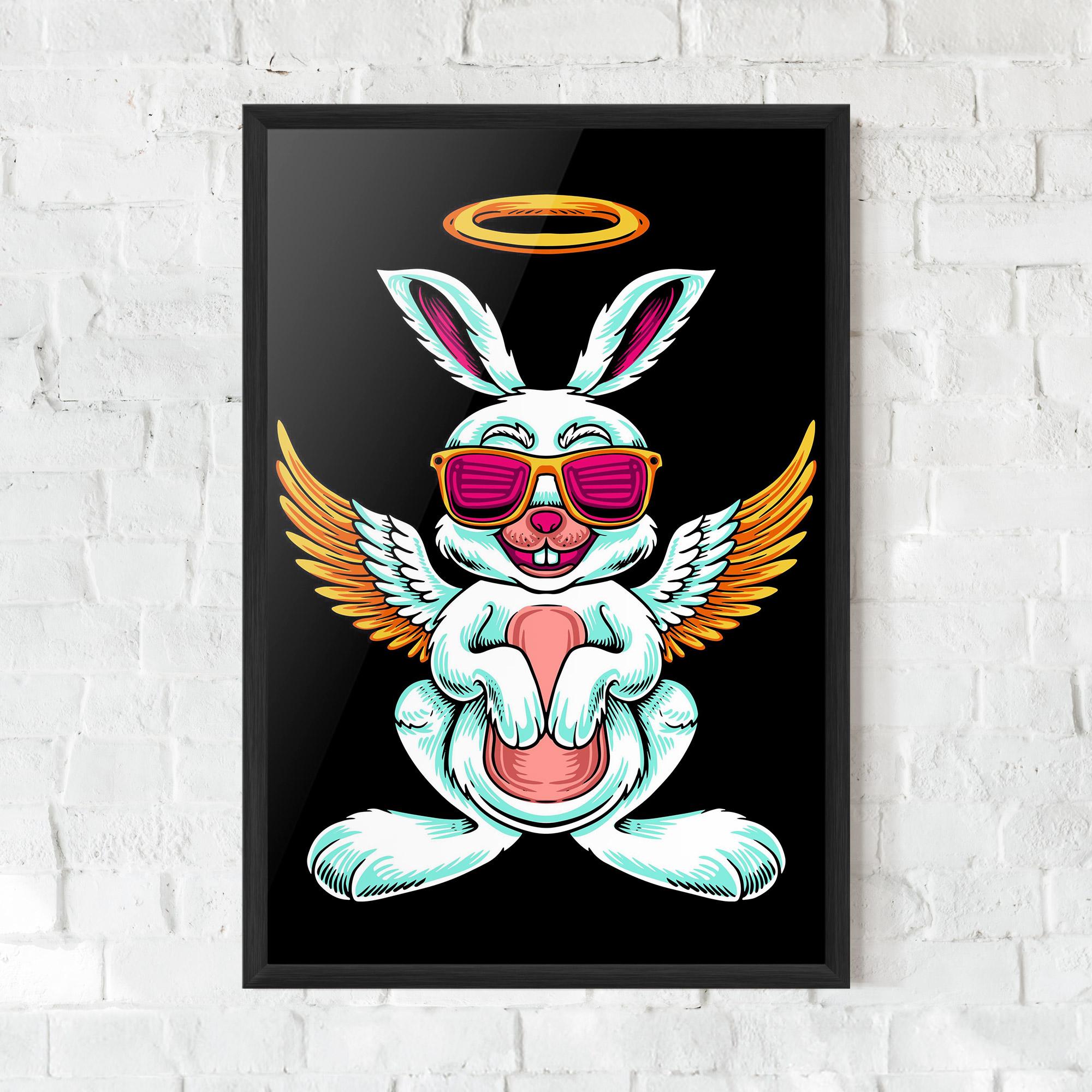 Poster Înrămat Angel Cool Bunny mockup 0