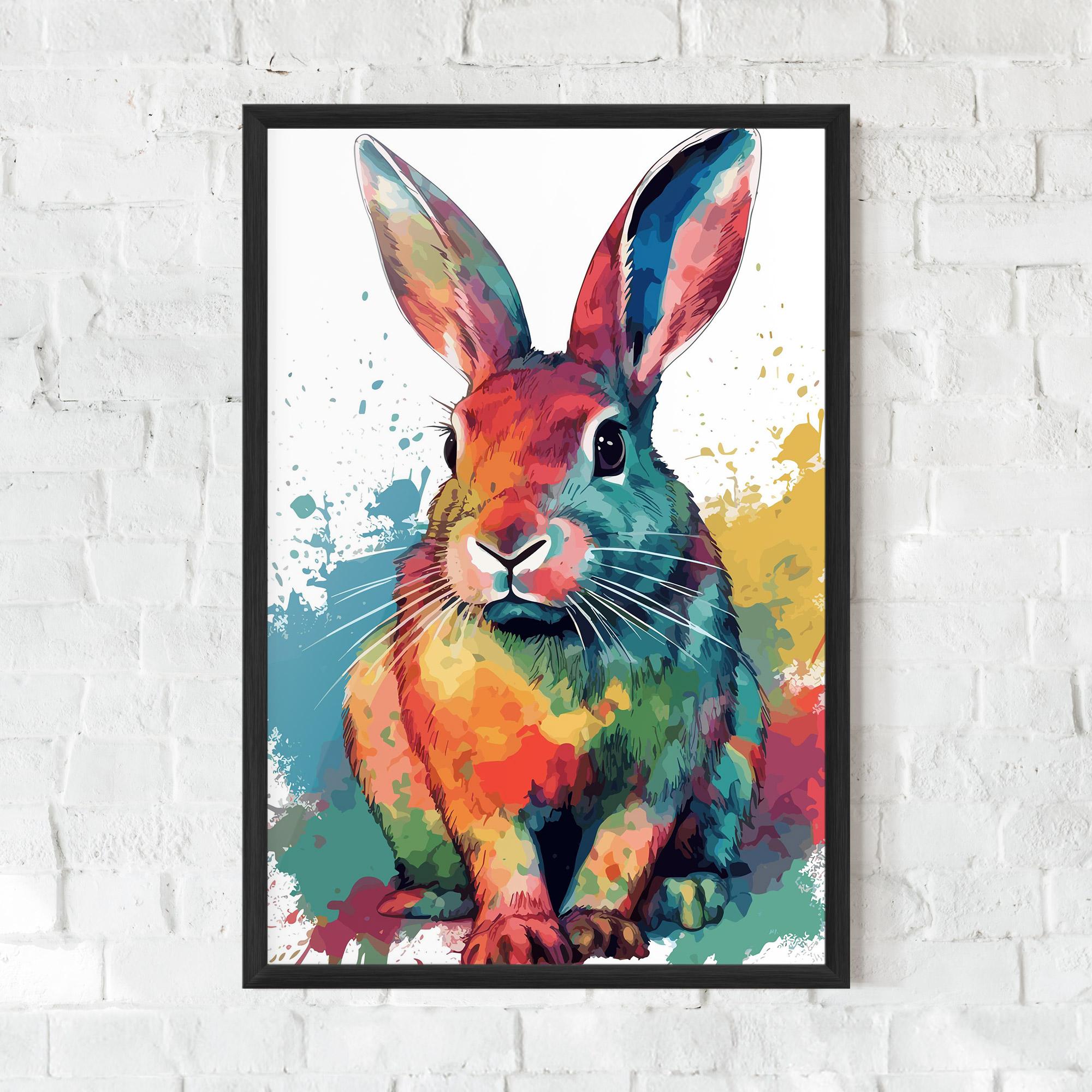 Poster Înrămat Brush Rabbit mockup 0
