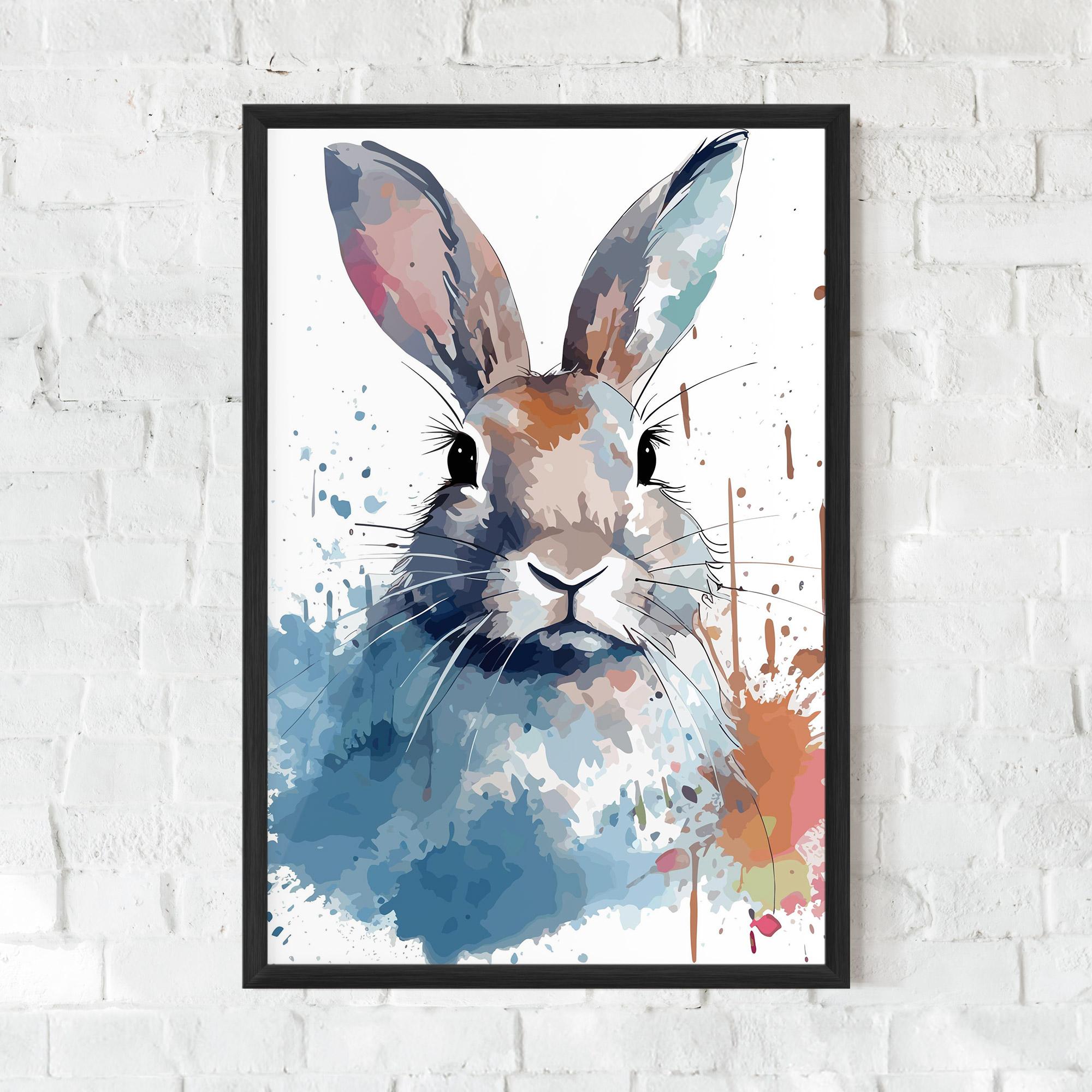 Poster Înrămat Bunny Art Splash mockup 0