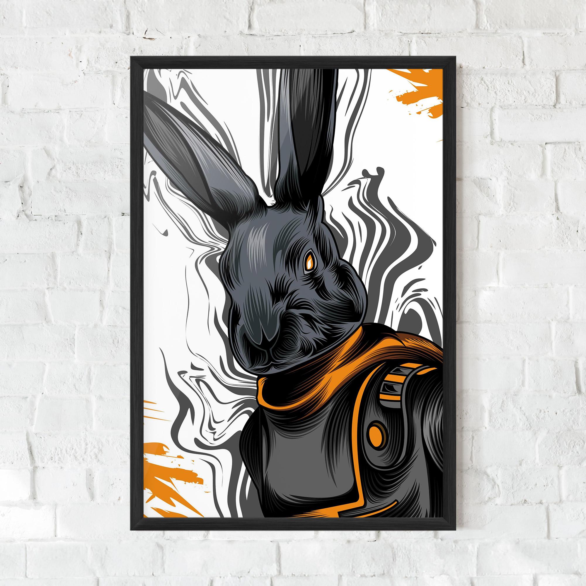 Poster Înrămat Cyborg Yellow Bunny mockup 0