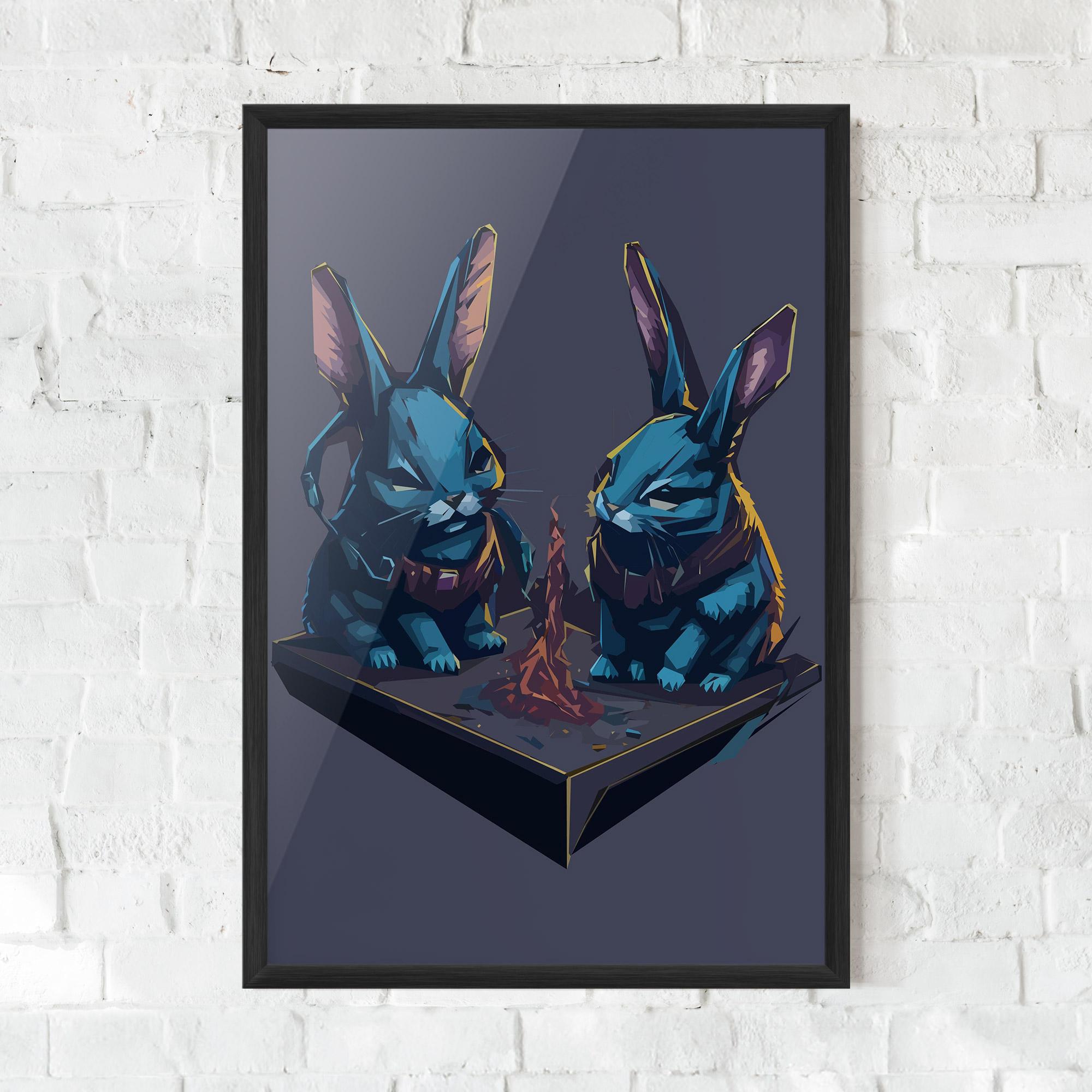 Poster Înrămat Rabbit Headset mockup 0