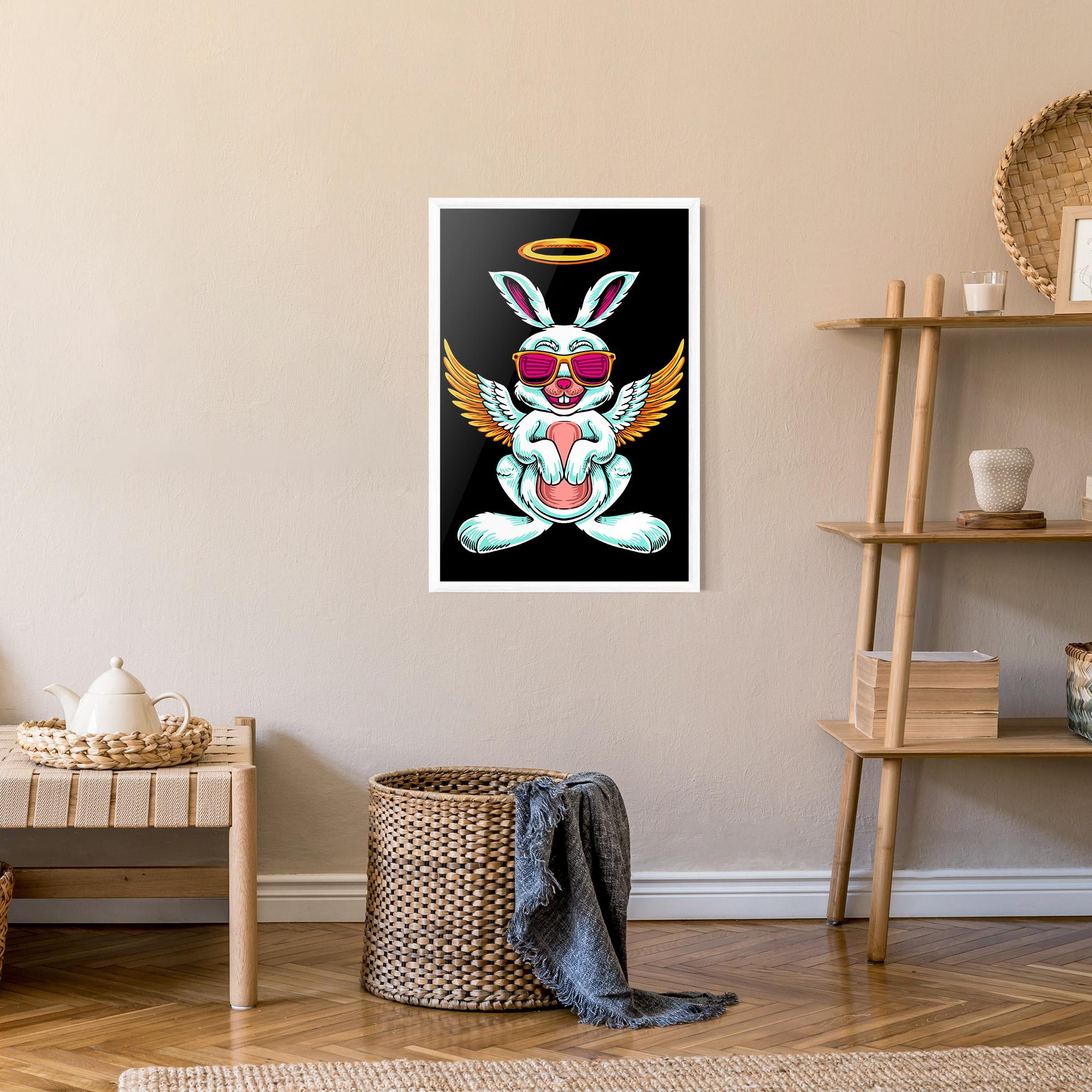 Poster Înrămat Angel Cool Bunny mockup 9