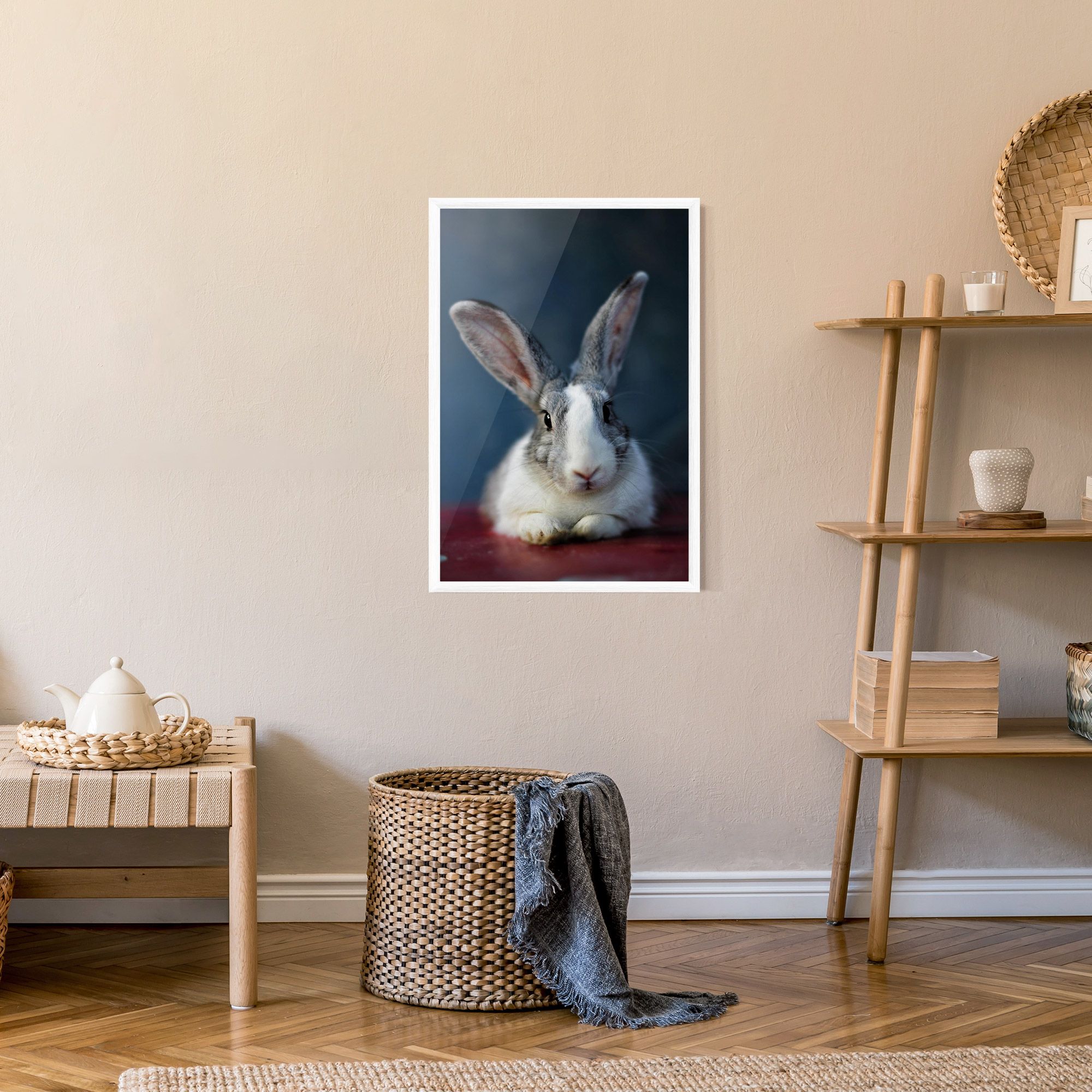 Cute Grey Bunny mockup 9