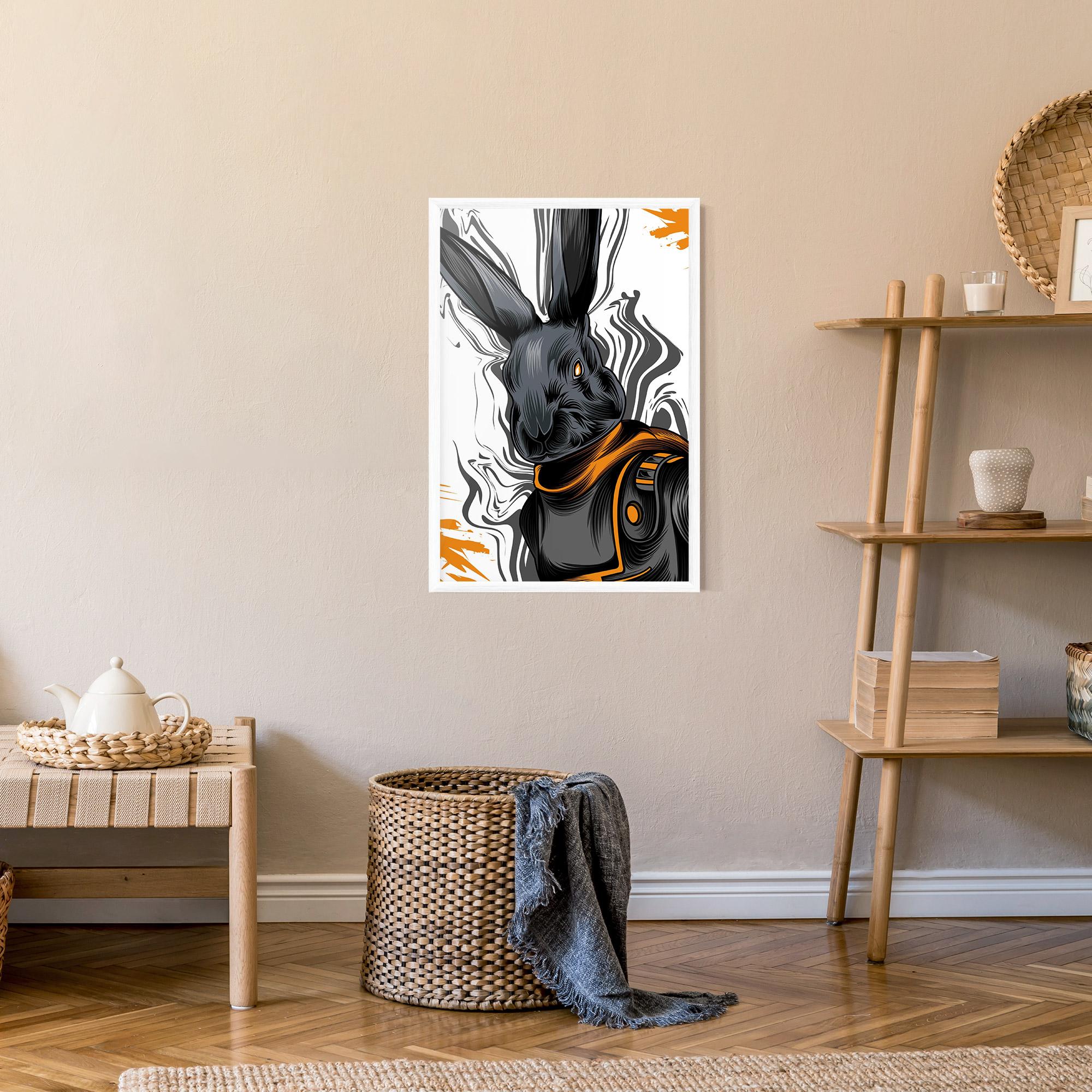 Poster Înrămat Cyborg Yellow Bunny mockup 9