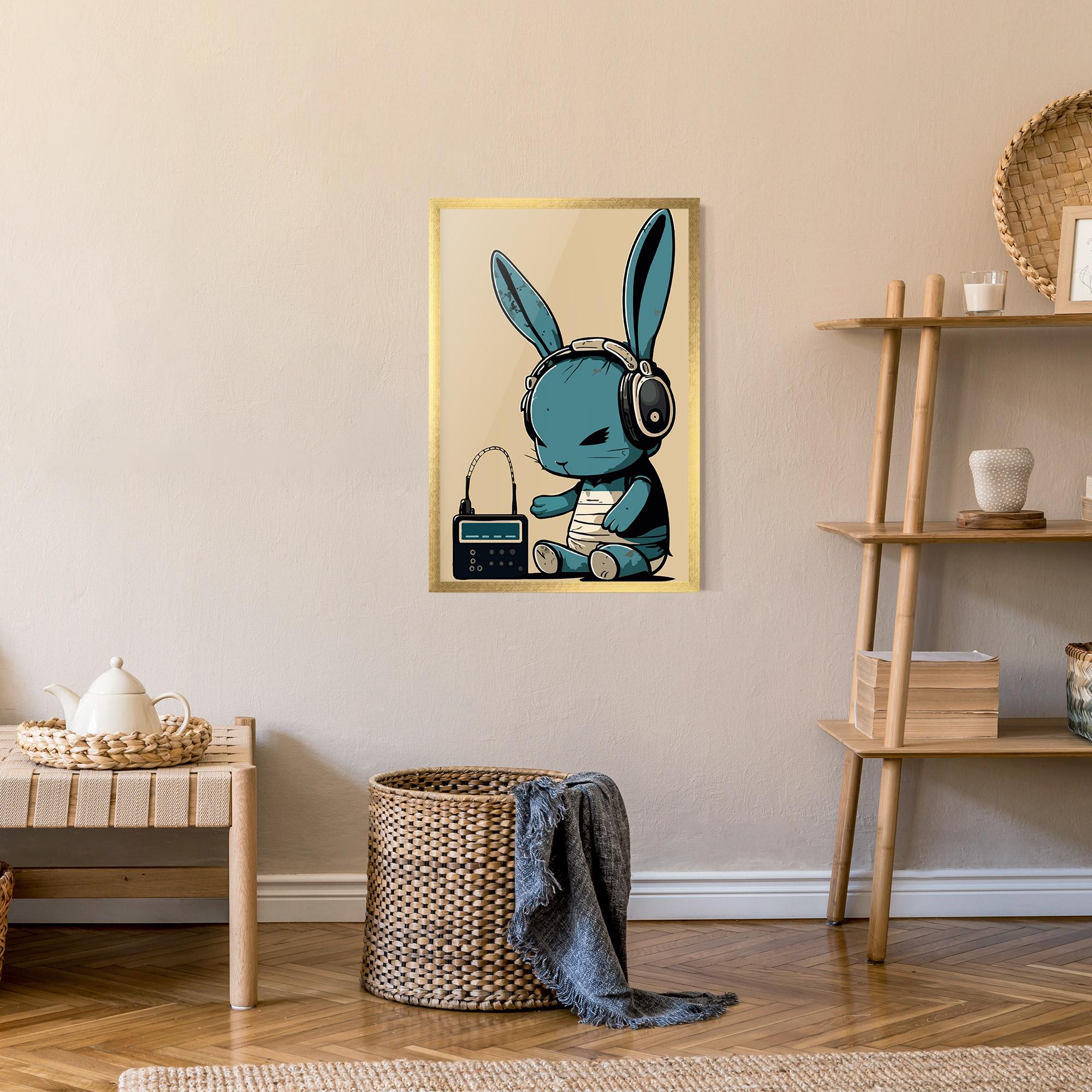Poster Înrămat Blue Baby Bunny mockup 9