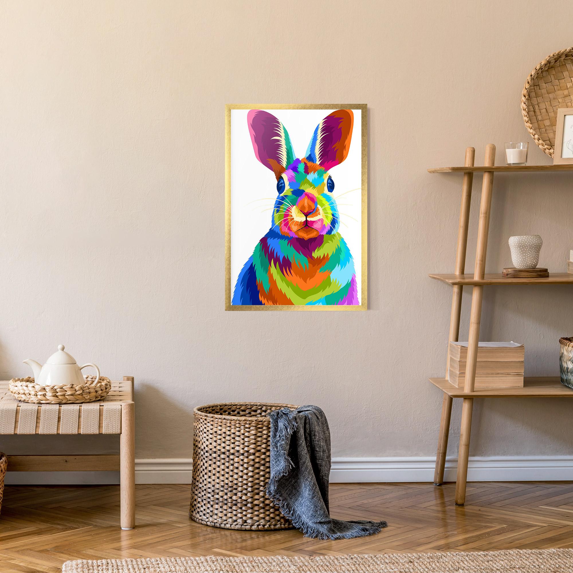 Poster Înrămat Rabbit Art Style mockup 9