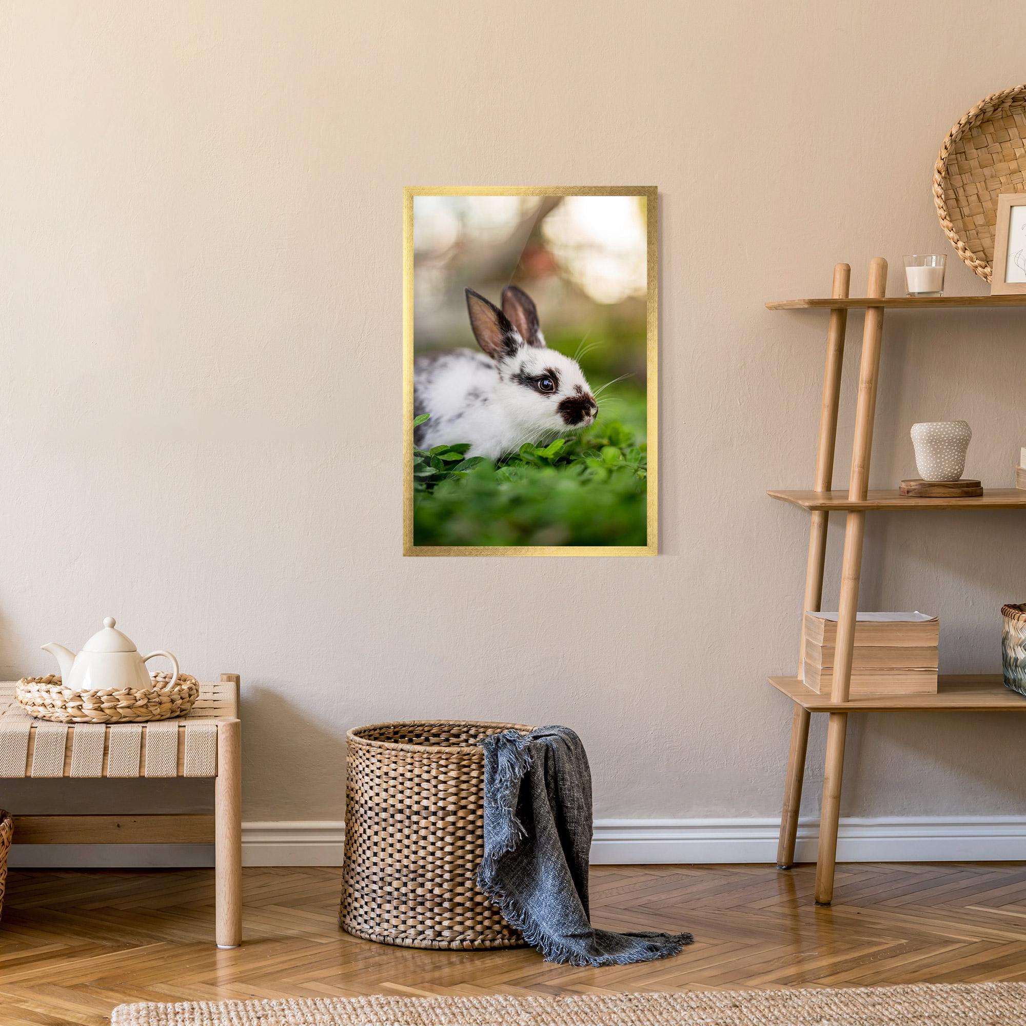 Poster Înrămat White Black Bunny mockup 9