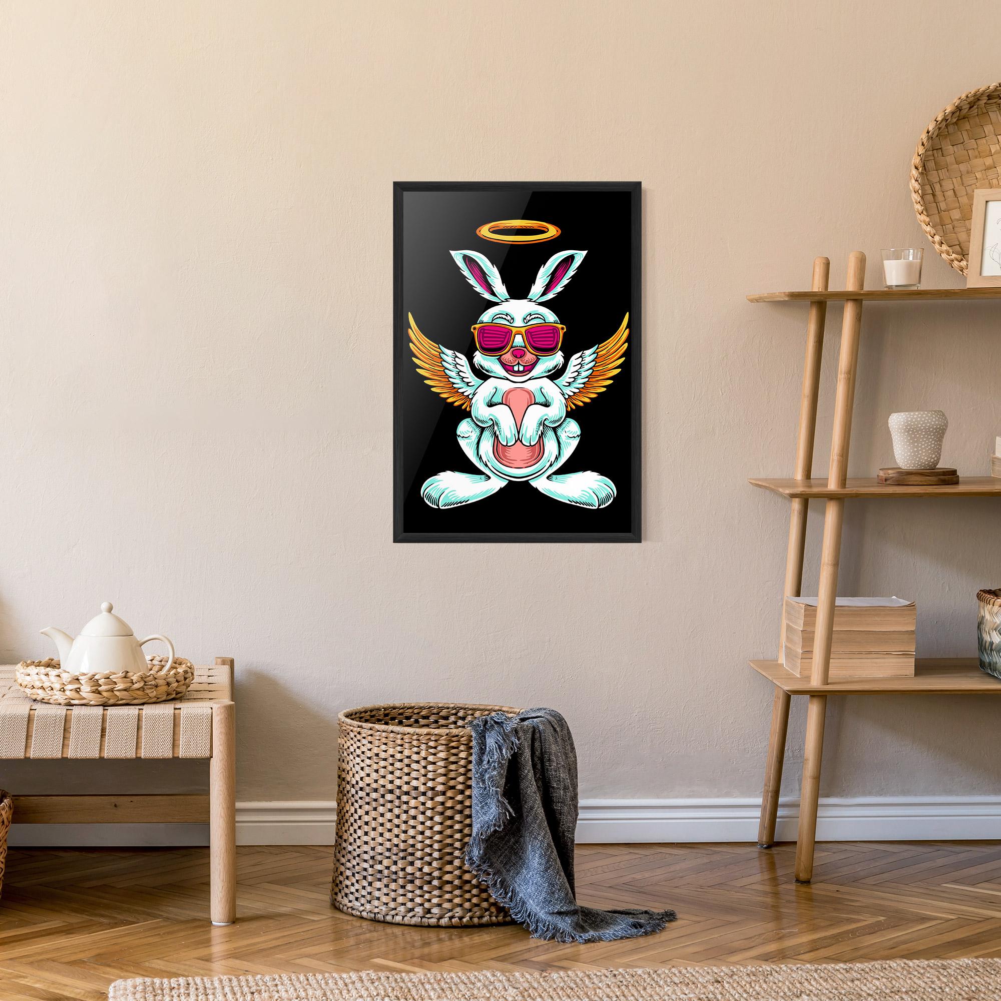 Poster Înrămat Angel Cool Bunny mockup 9