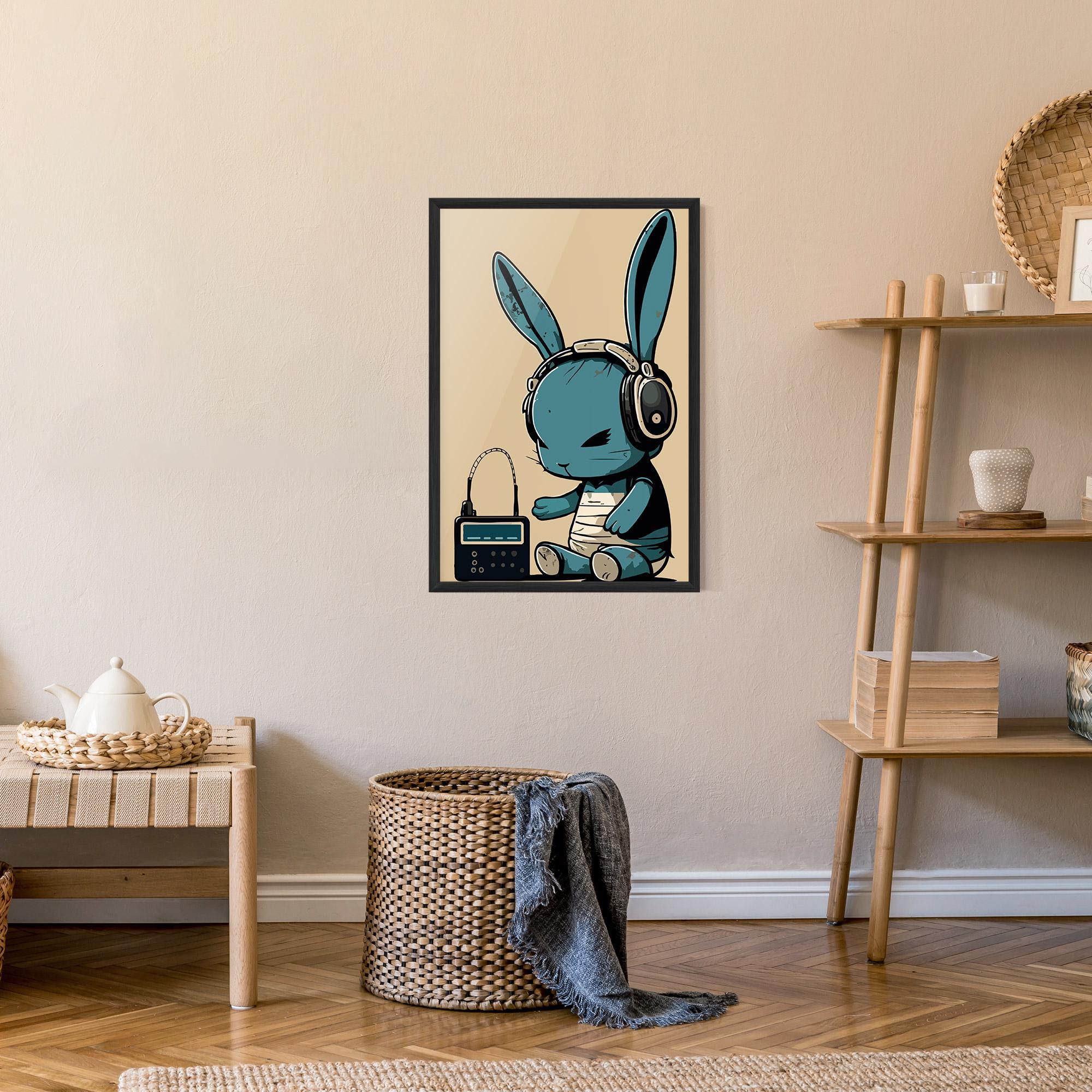 Poster Înrămat Blue Baby Bunny mockup 9