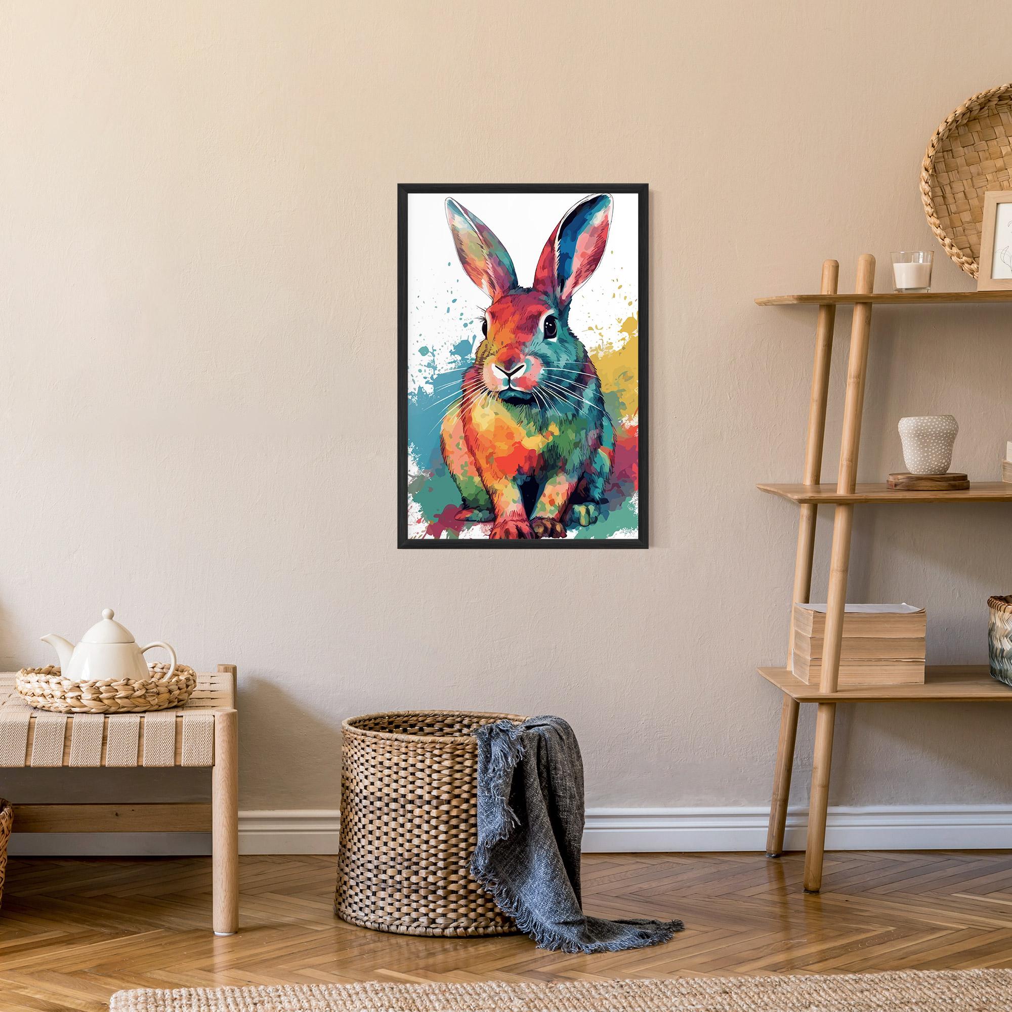 Poster Înrămat Brush Rabbit mockup 9