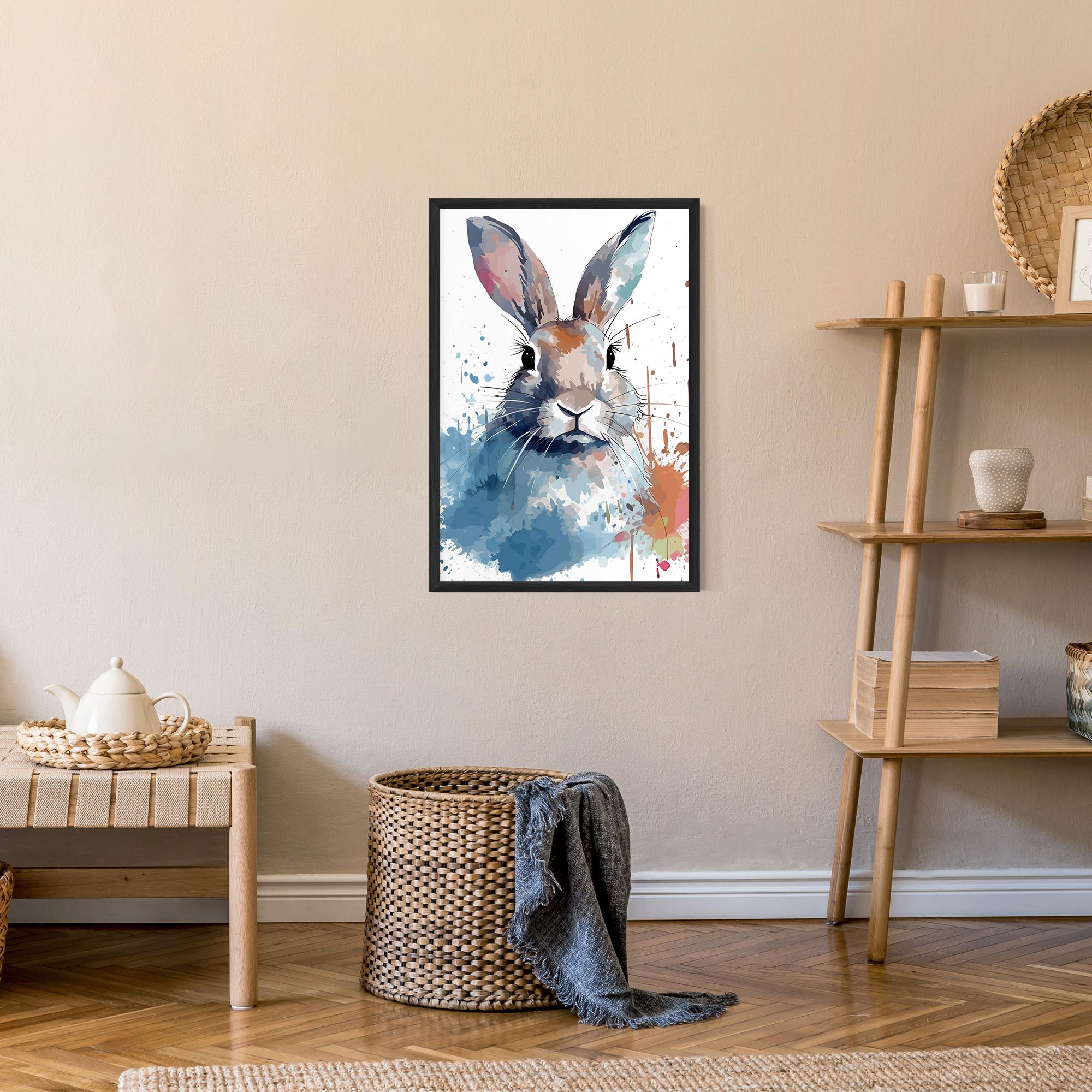 Poster Înrămat Bunny Art Splash mockup 9