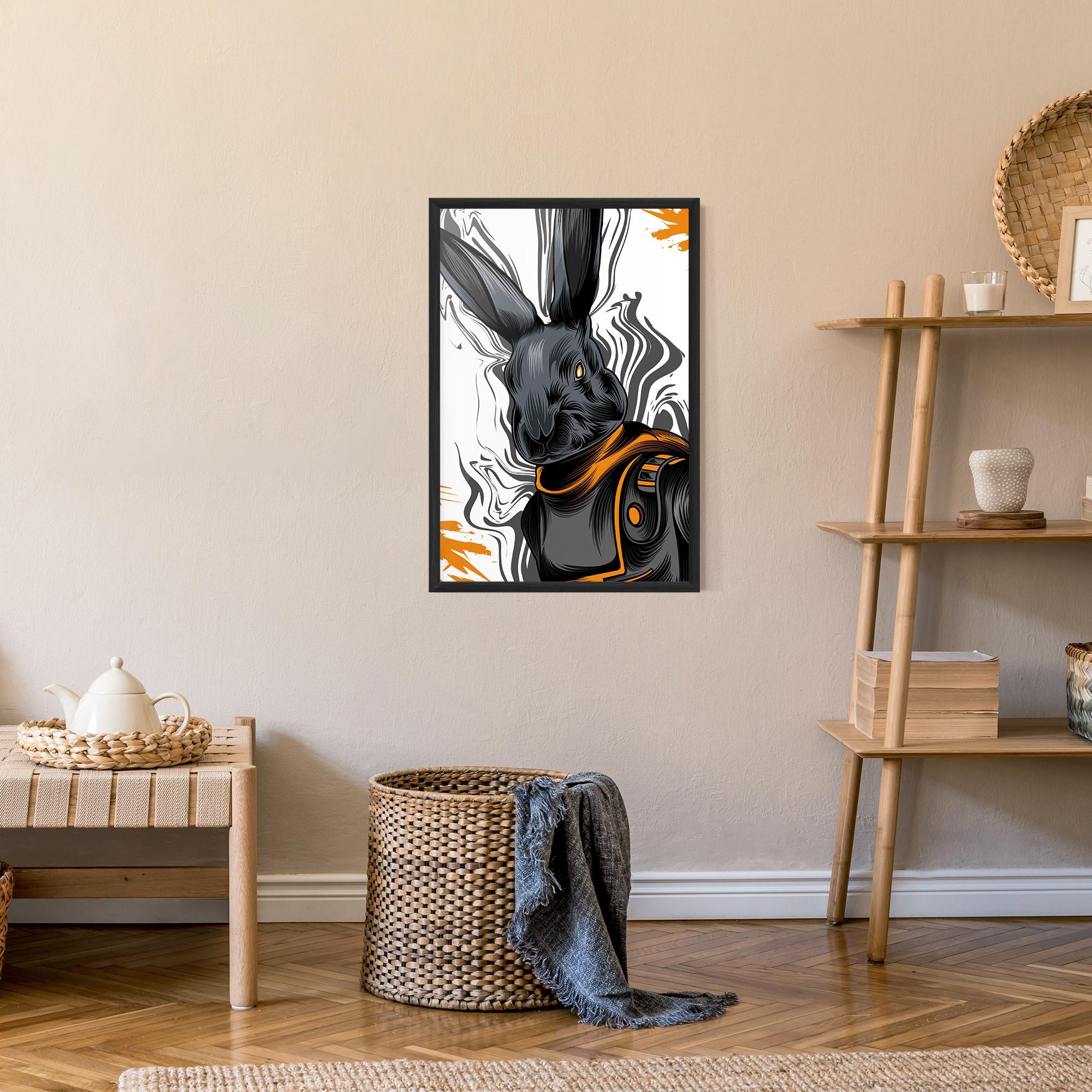Poster Înrămat Cyborg Yellow Bunny mockup 9