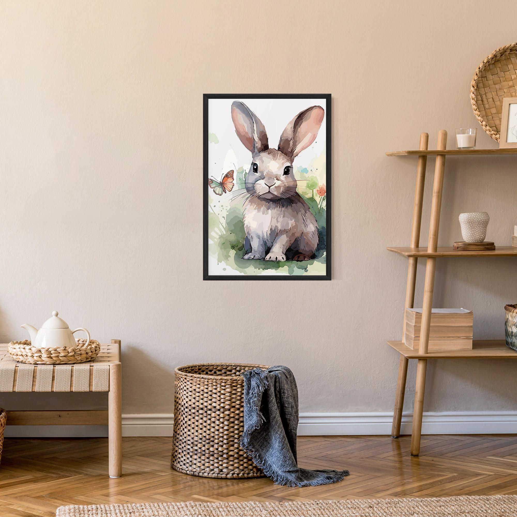 Poster Înrămat Pretty Bunny Art mockup 9