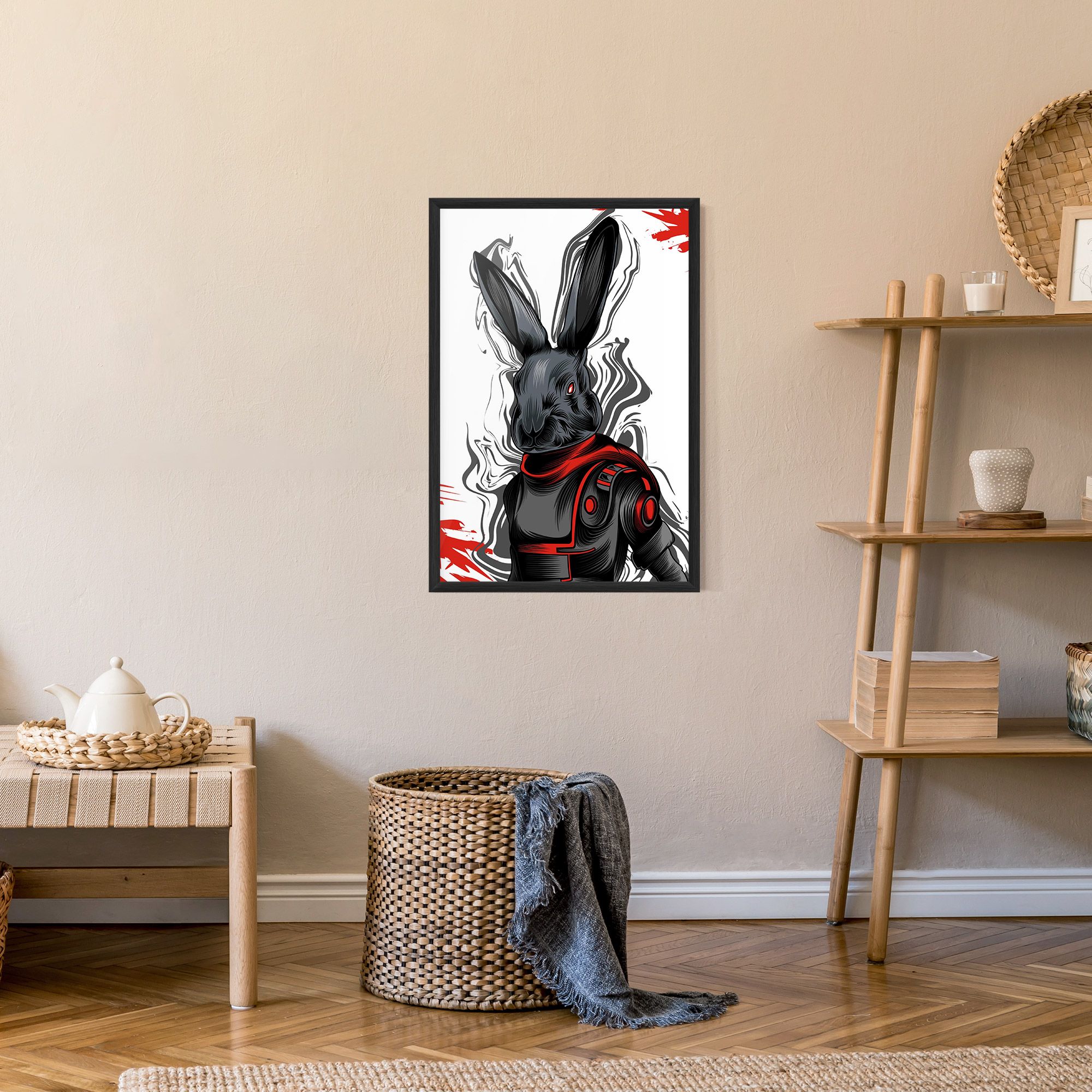 Red Robot Bunny mockup 9