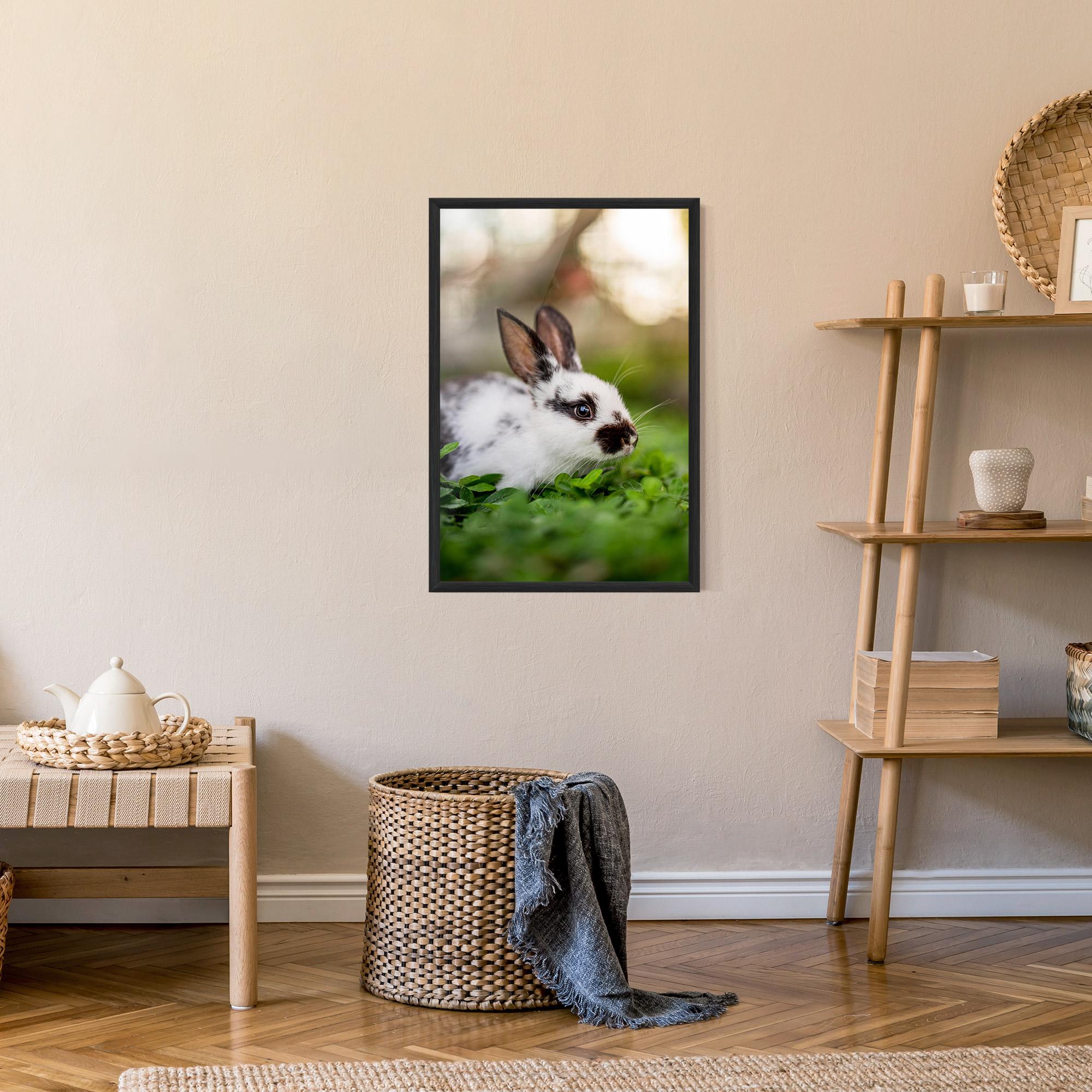 Poster Înrămat White Black Bunny mockup 9