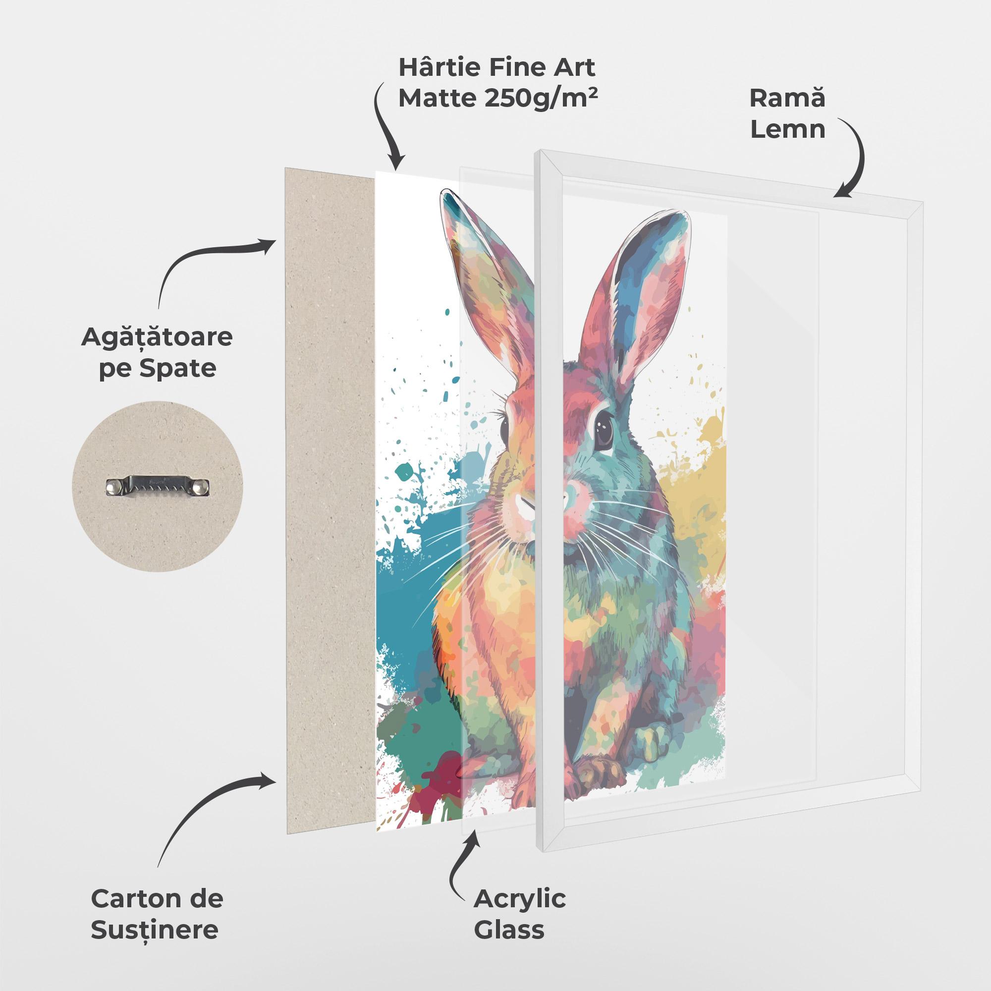 Poster Înrămat Brush Rabbit mockup 1