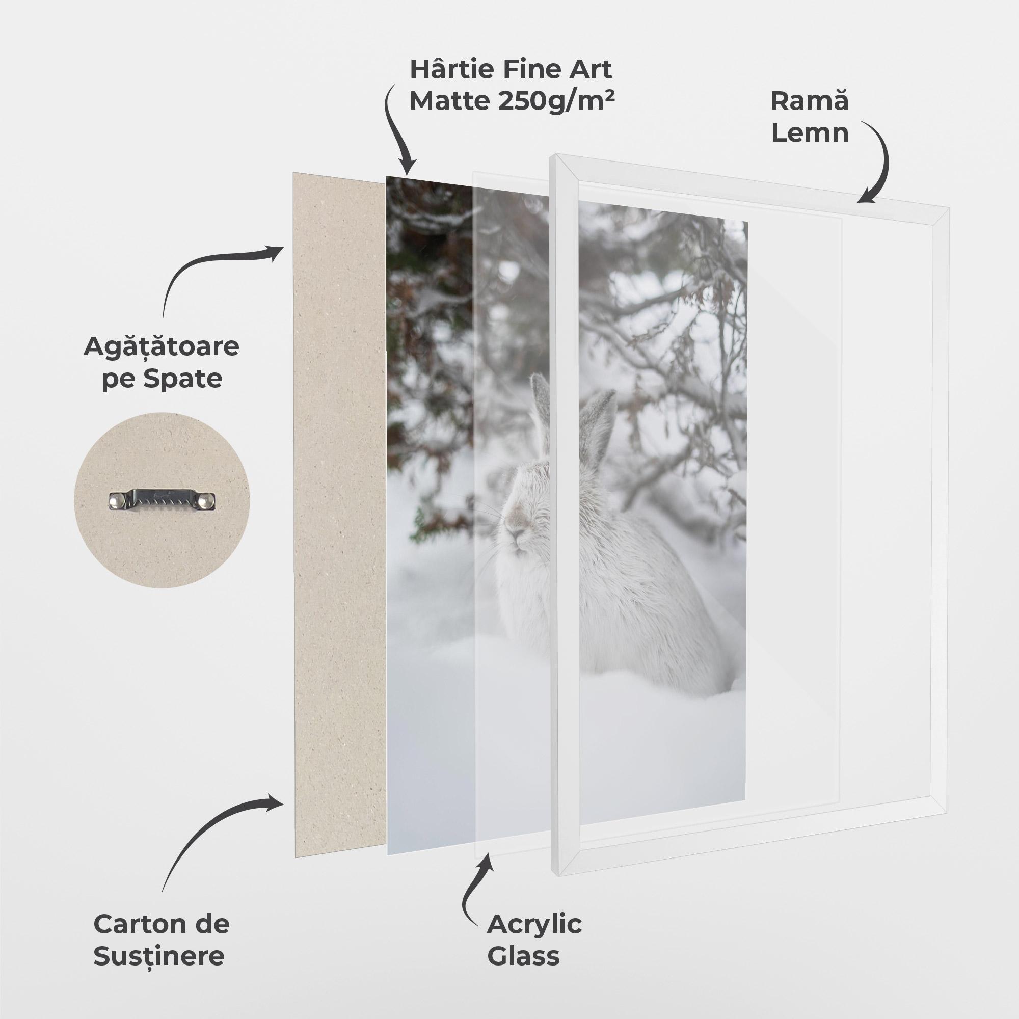 Poster Înrămat Bunny In Snow mockup 1