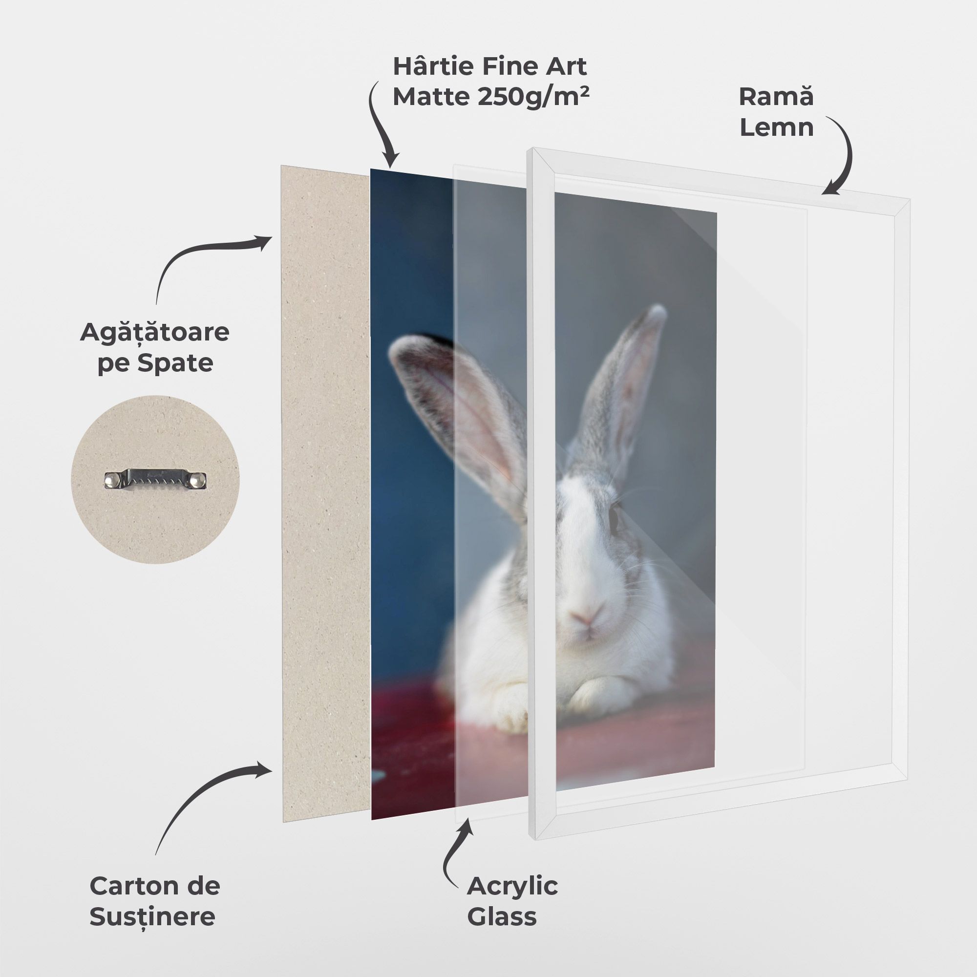 Cute Grey Bunny mockup 1