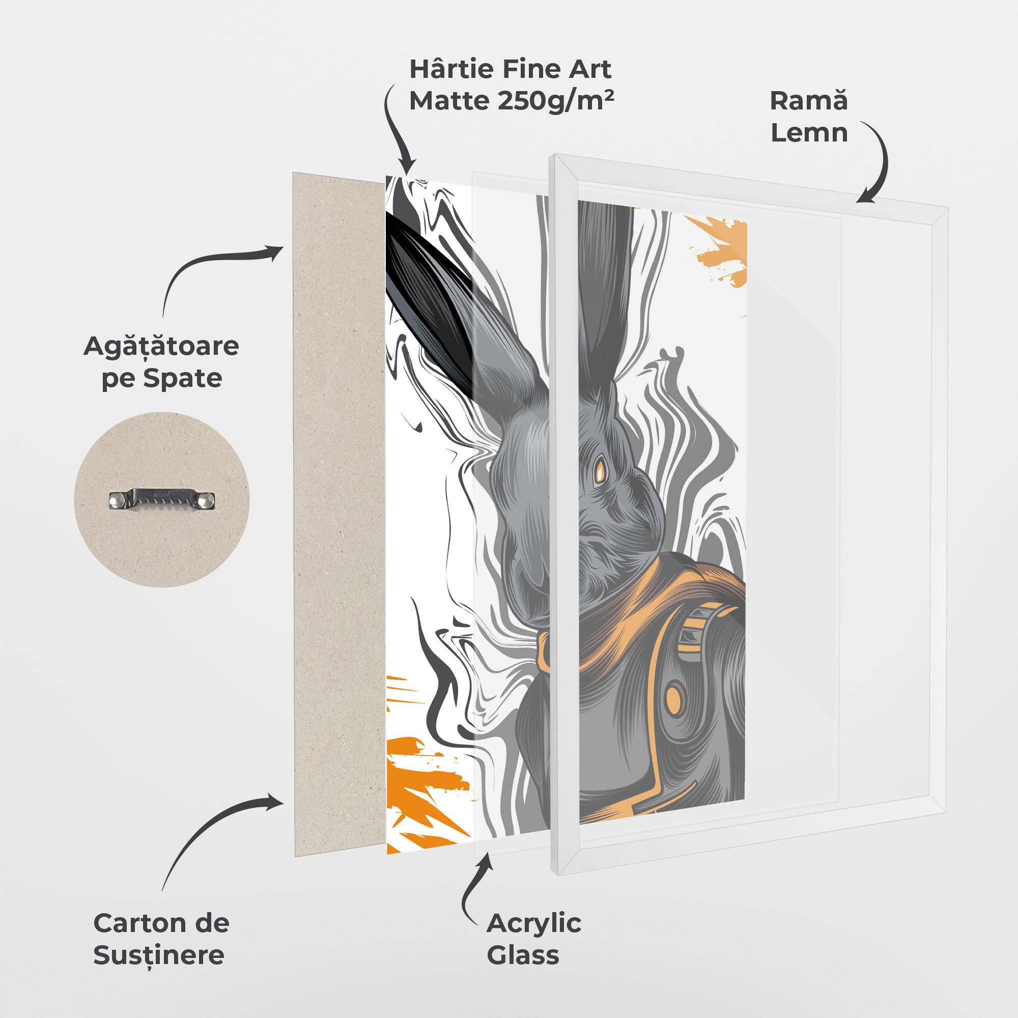 Poster Înrămat Cyborg Yellow Bunny mockup 1