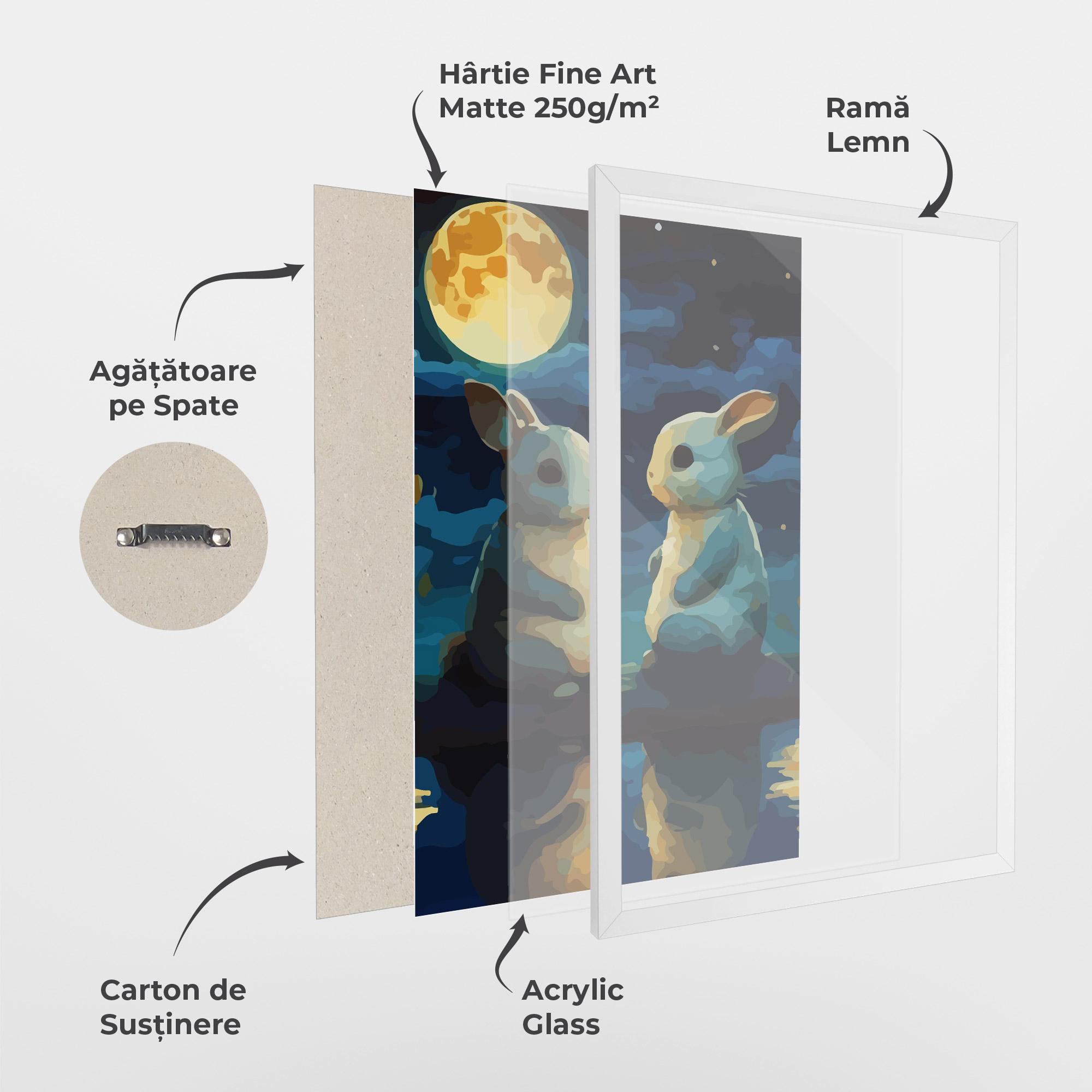 Poster Înrămat Full Moon Bunny mockup 1