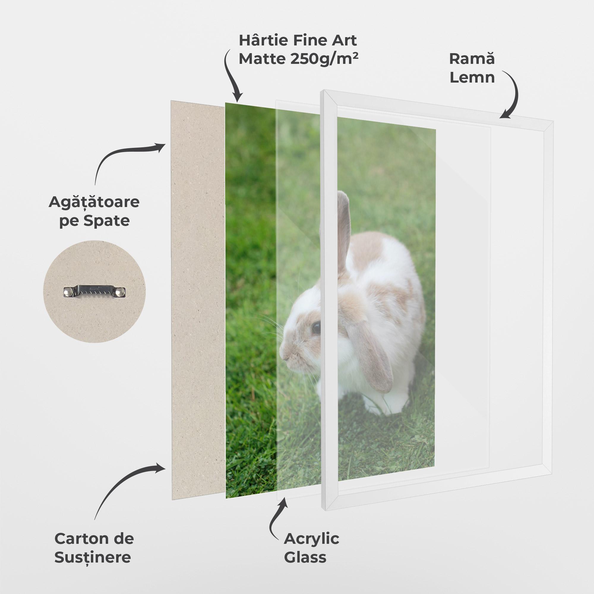 Poster Înrămat Light Orange Bunny mockup 1