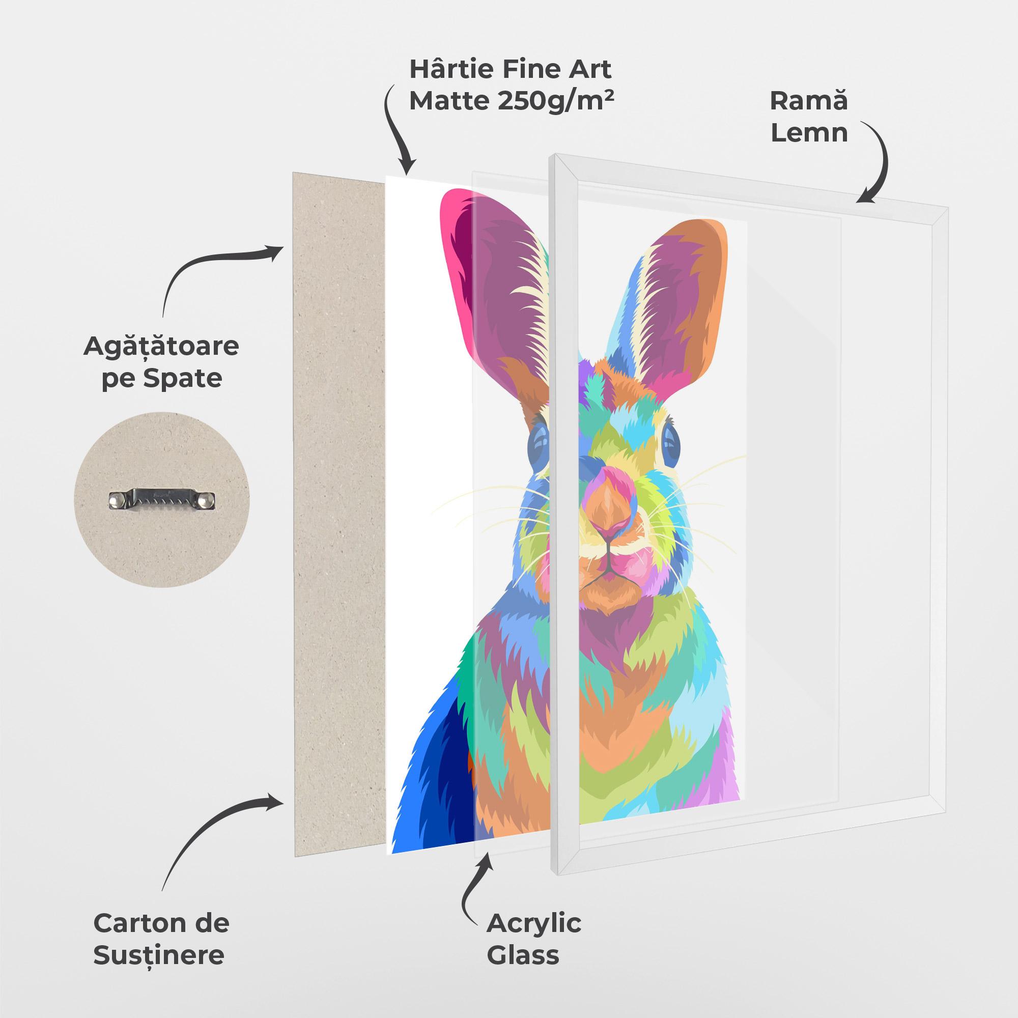 Poster Înrămat Rabbit Art Style mockup 1