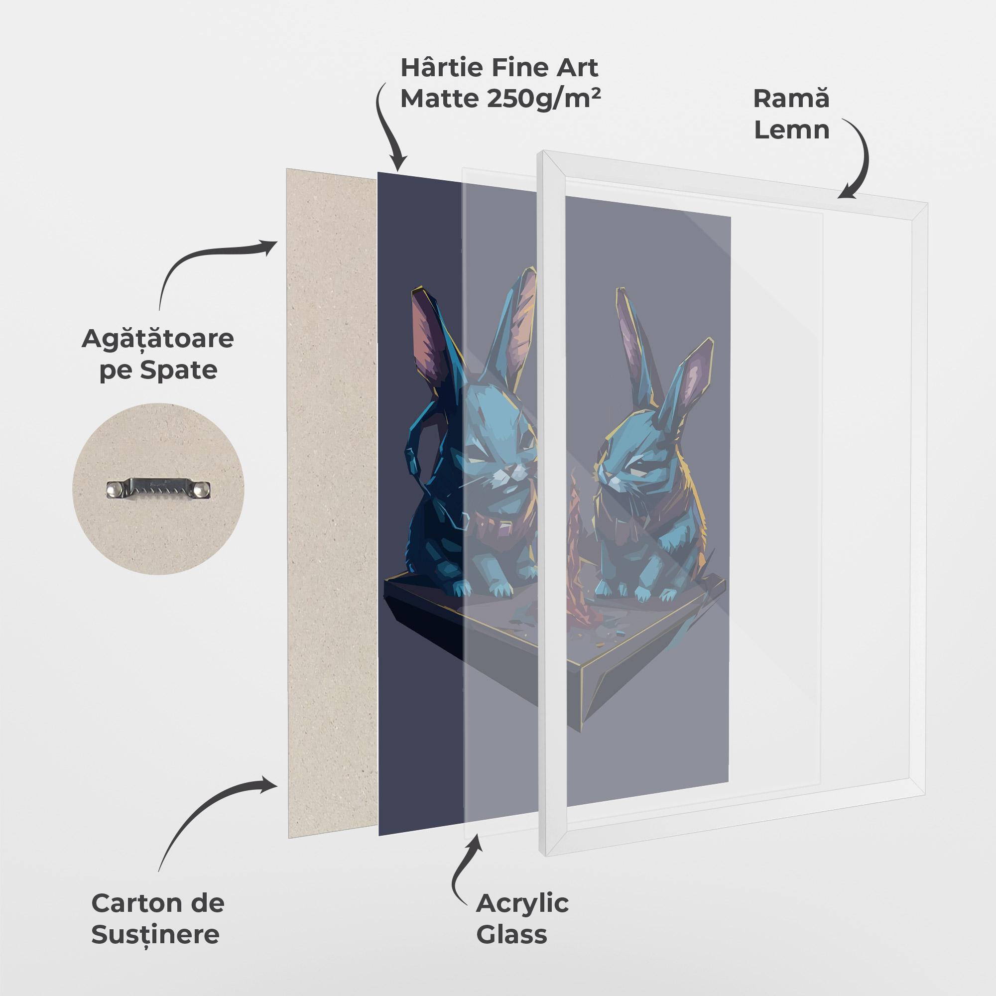 Poster Înrămat Rabbit Headset mockup 1