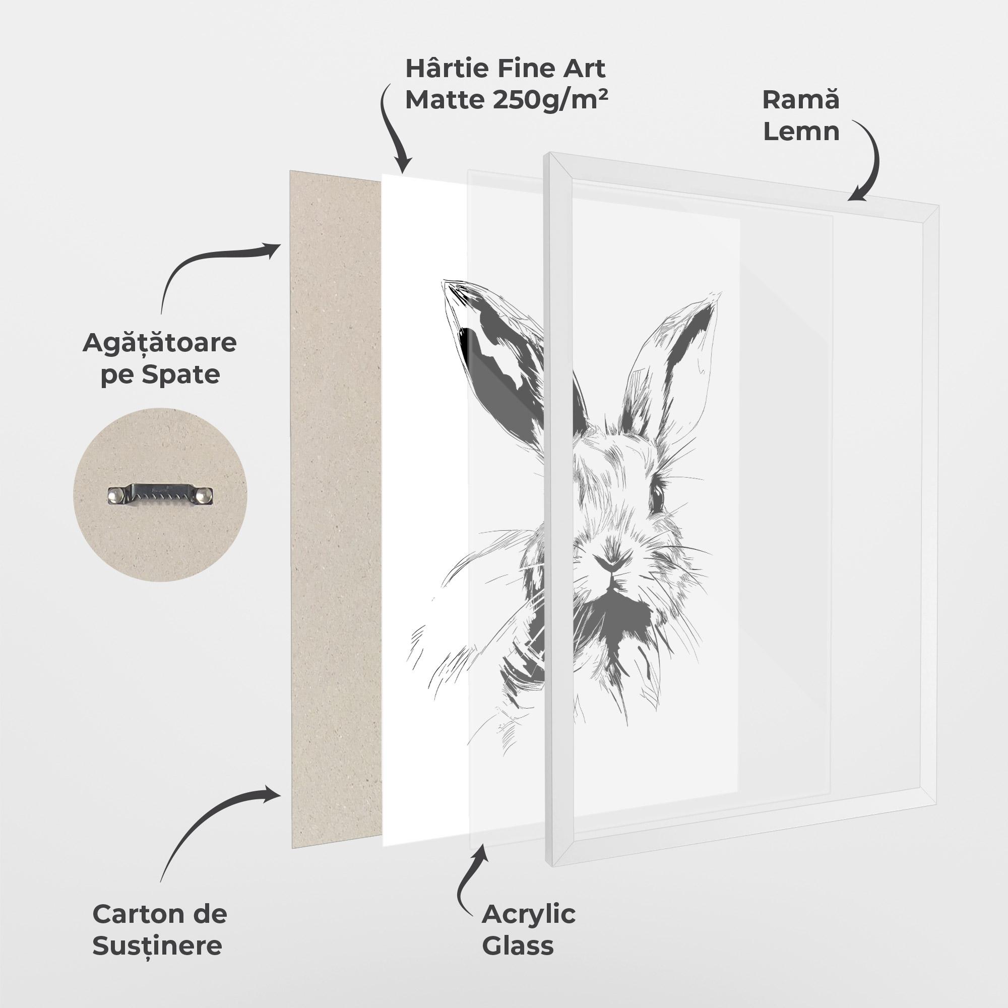 Poster Înrămat Rabbit Looking mockup 1