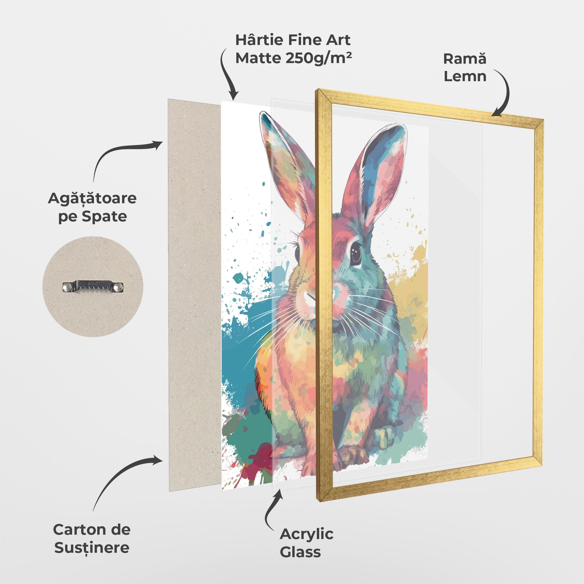 Poster Înrămat Brush Rabbit mockup 1