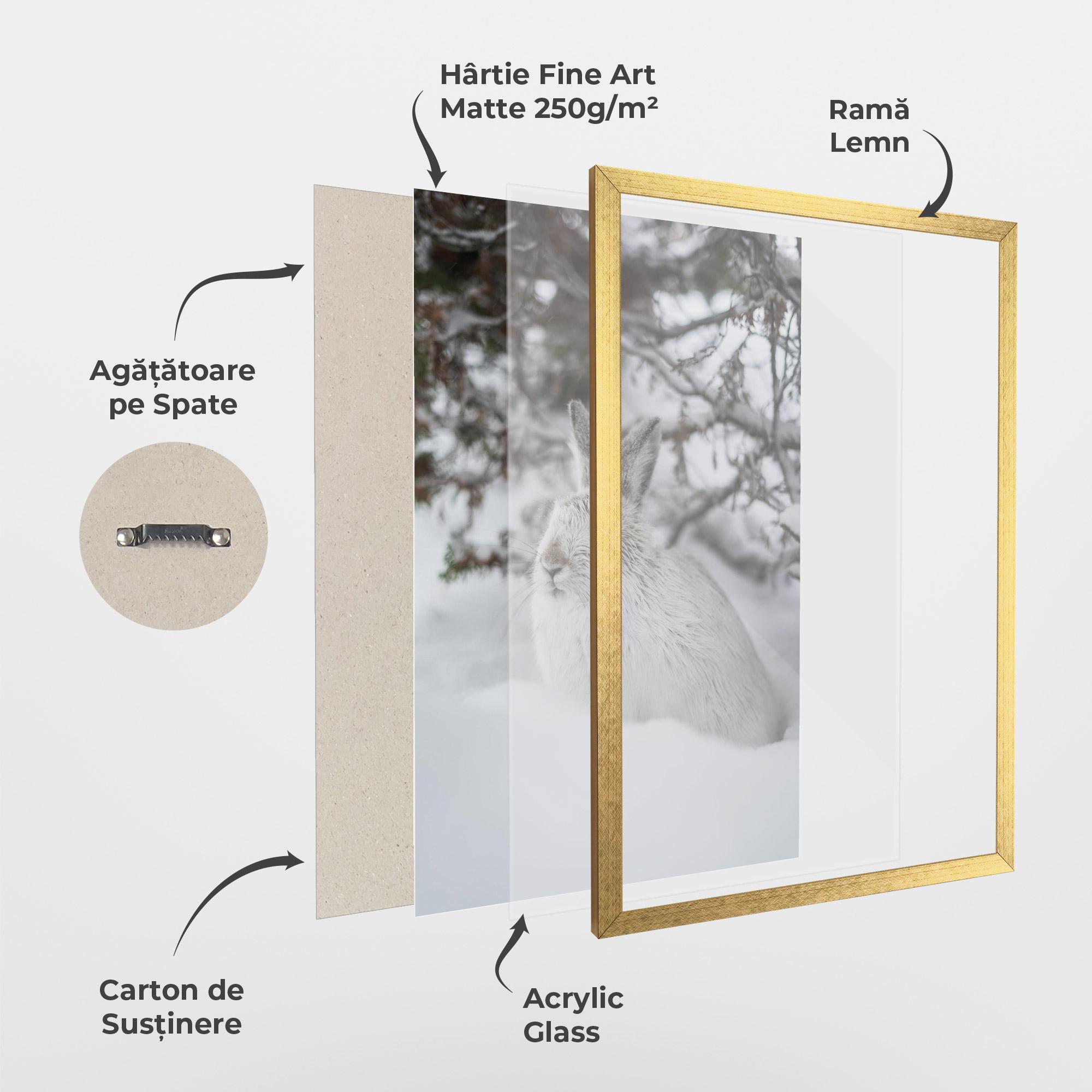 Poster Înrămat Bunny In Snow mockup 1
