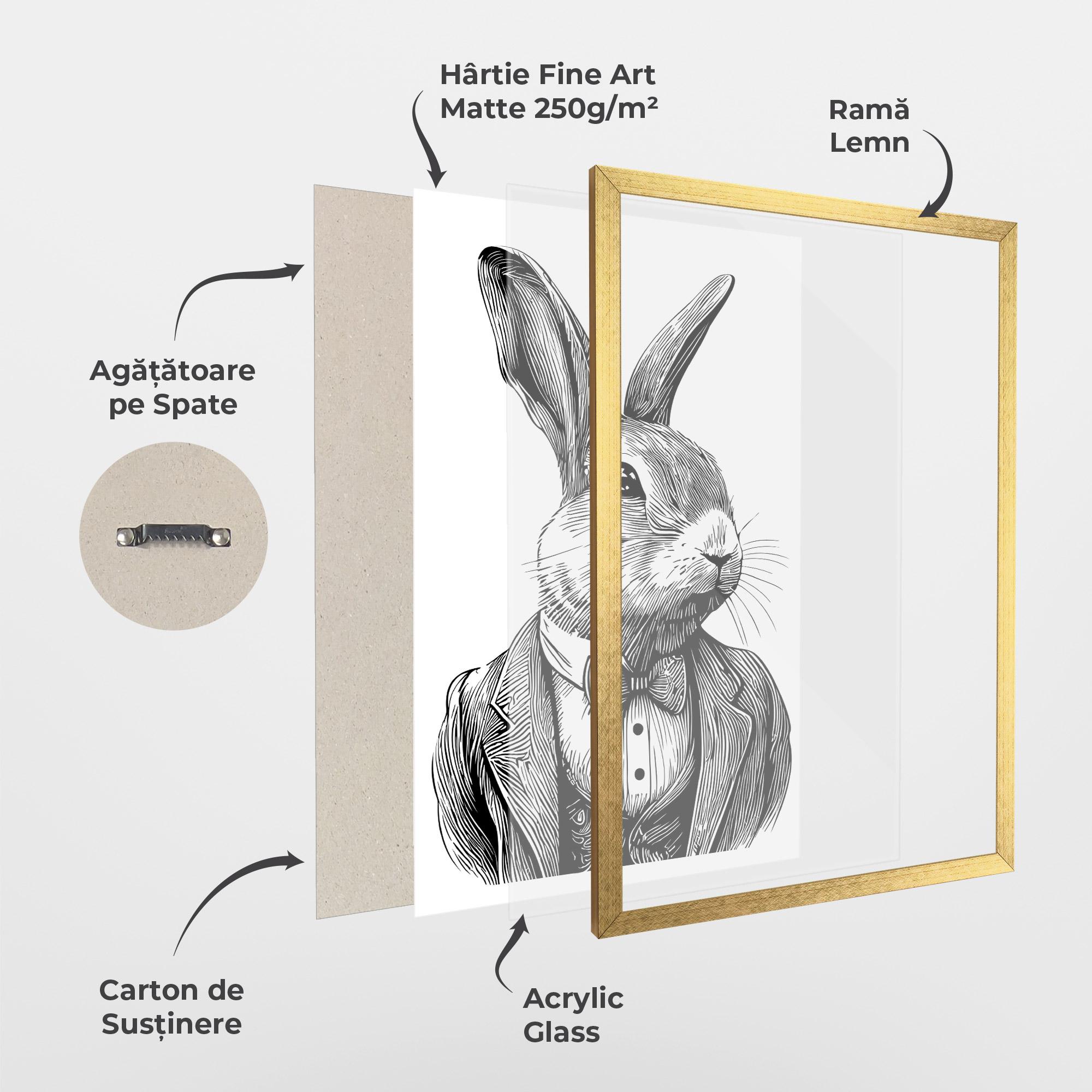 Poster Înrămat Bunny In Suit mockup 1