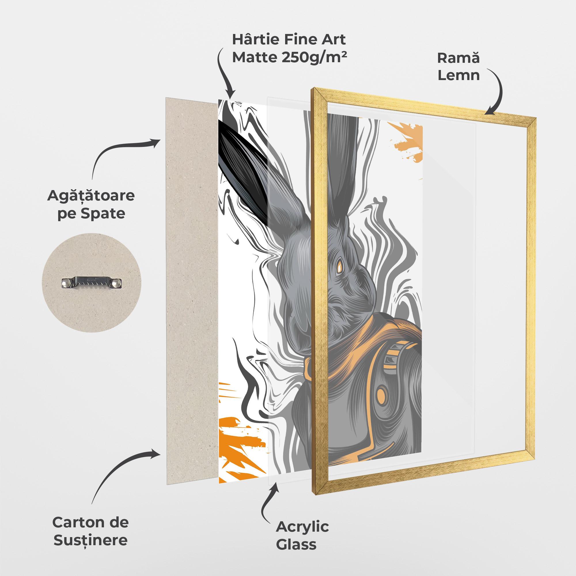 Poster Înrămat Cyborg Yellow Bunny mockup 1