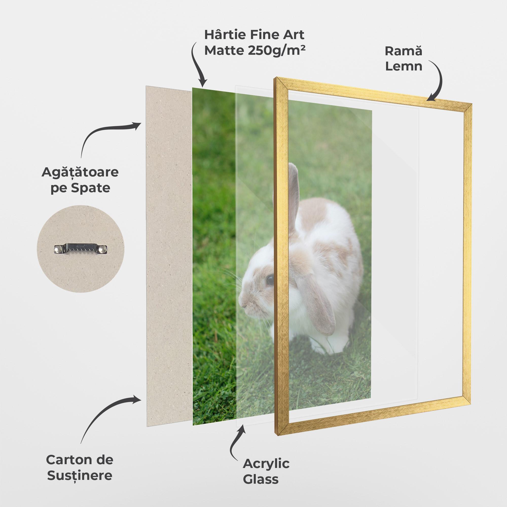 Poster Înrămat Light Orange Bunny mockup 1