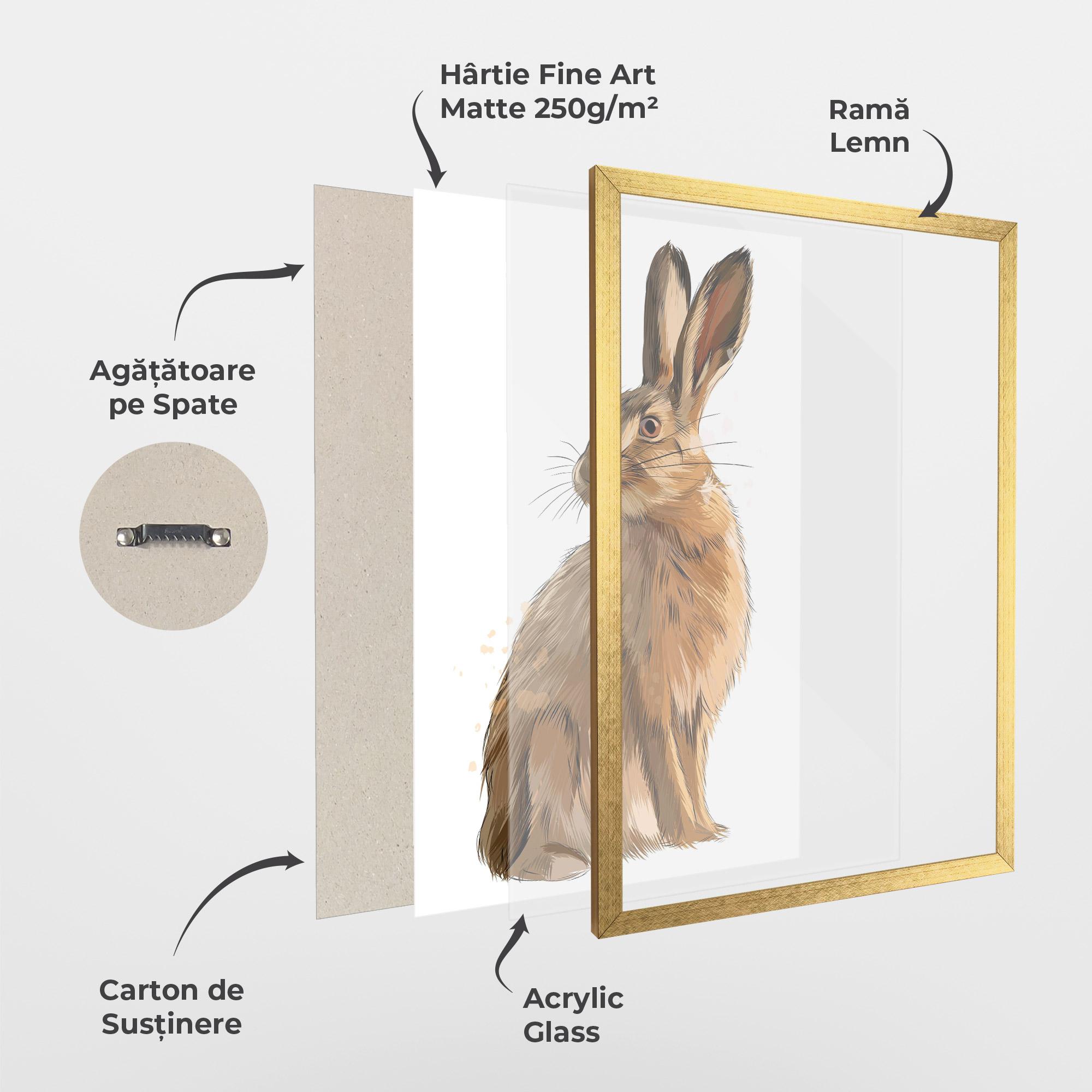 Poster Înrămat Painted Bunny mockup 1