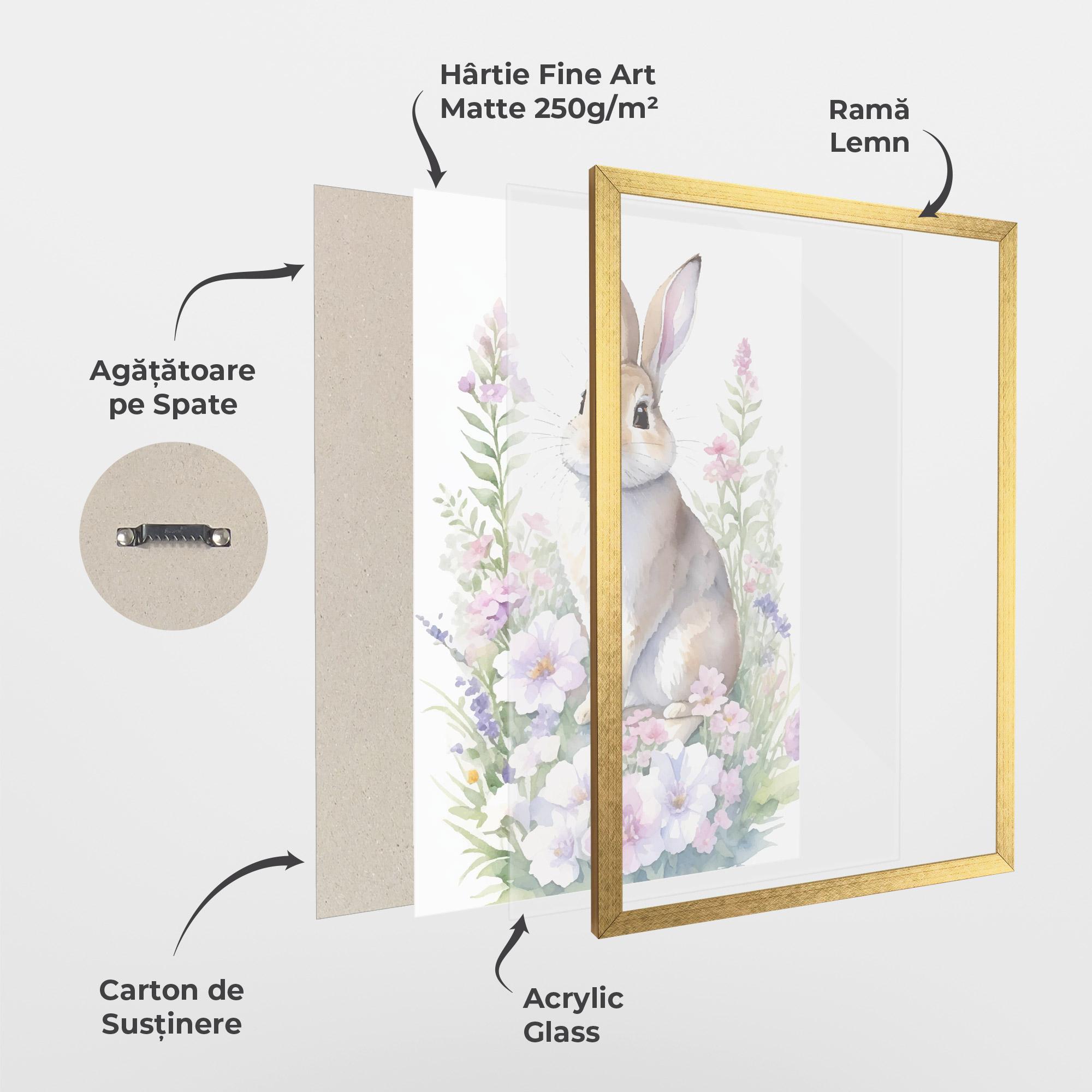 Poster Înrămat Pretty Cute Bunny mockup 1
