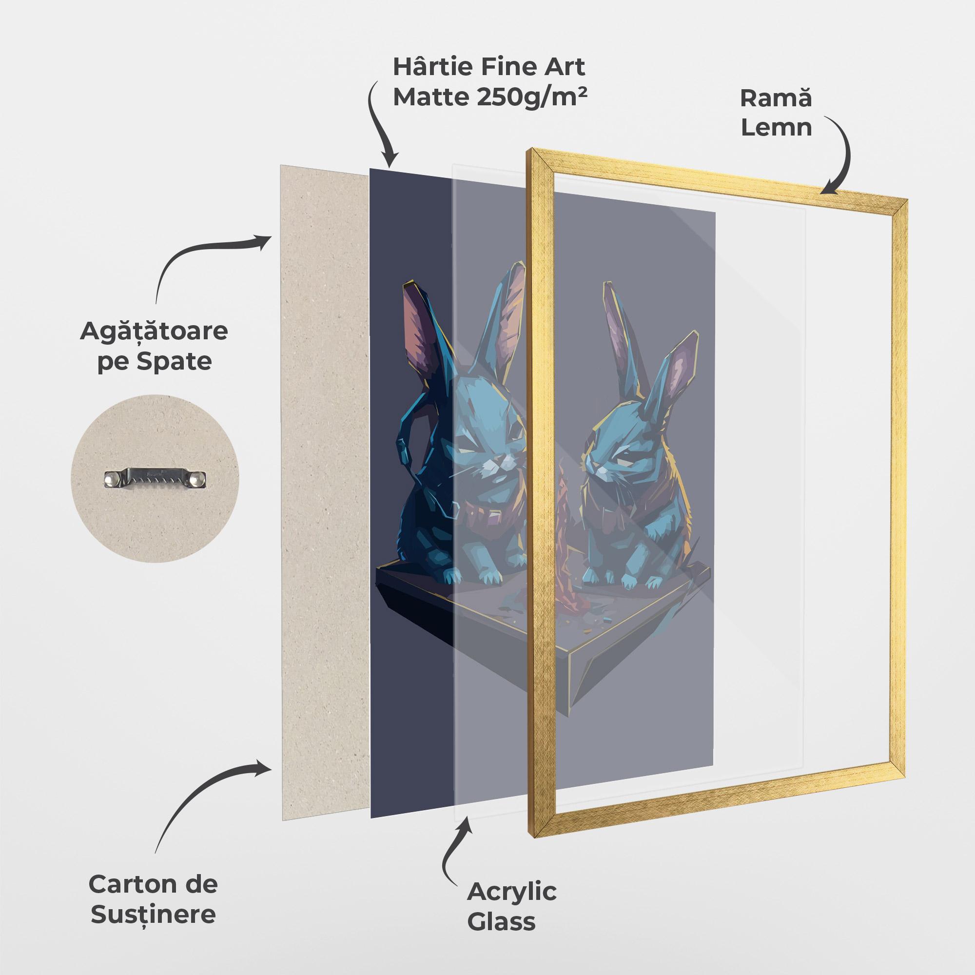 Poster Înrămat Rabbit Headset mockup 1