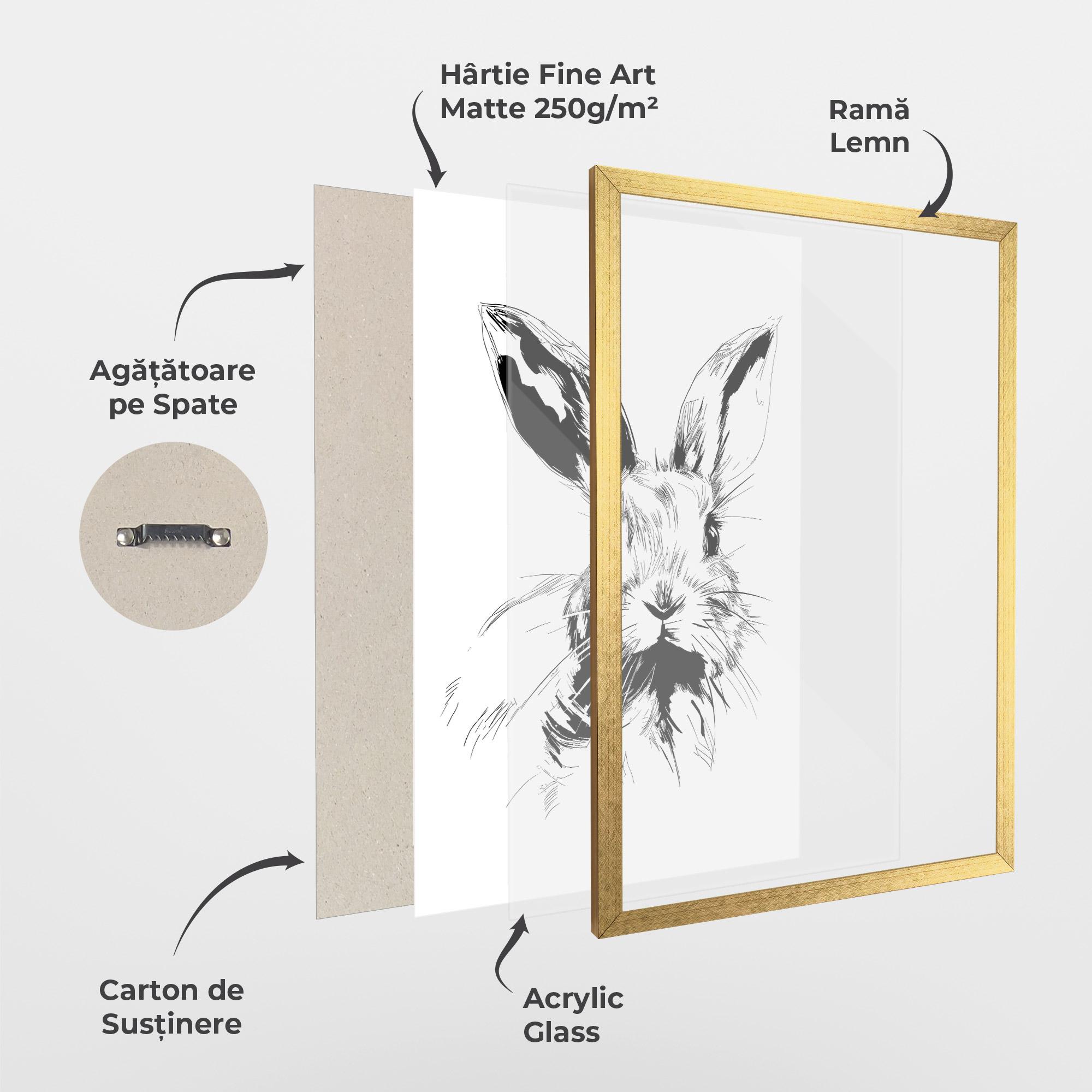 Poster Înrămat Rabbit Looking mockup 1
