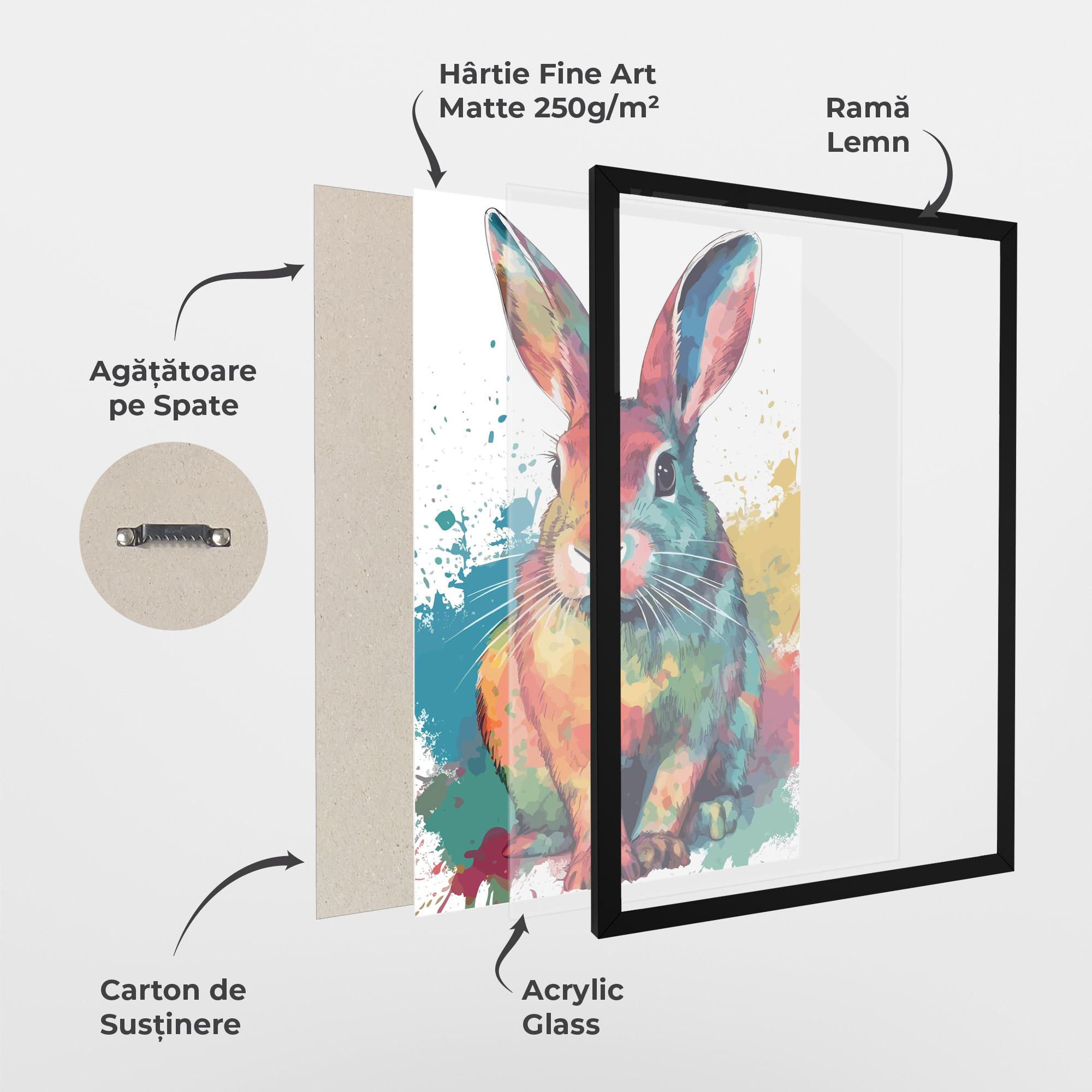 Poster Înrămat Brush Rabbit mockup 1