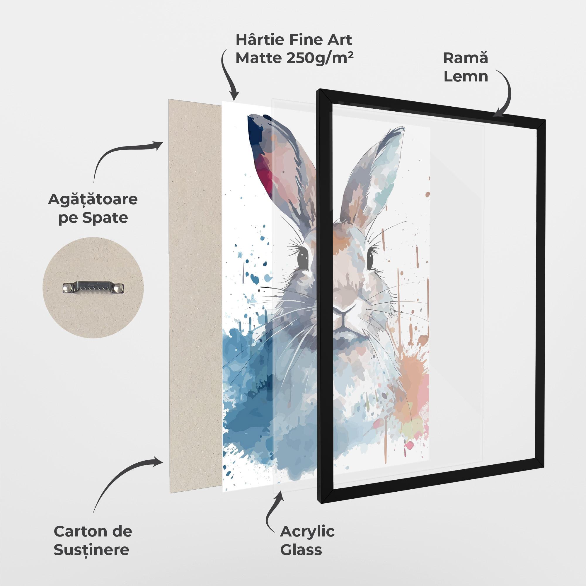 Poster Înrămat Bunny Art Splash mockup 1