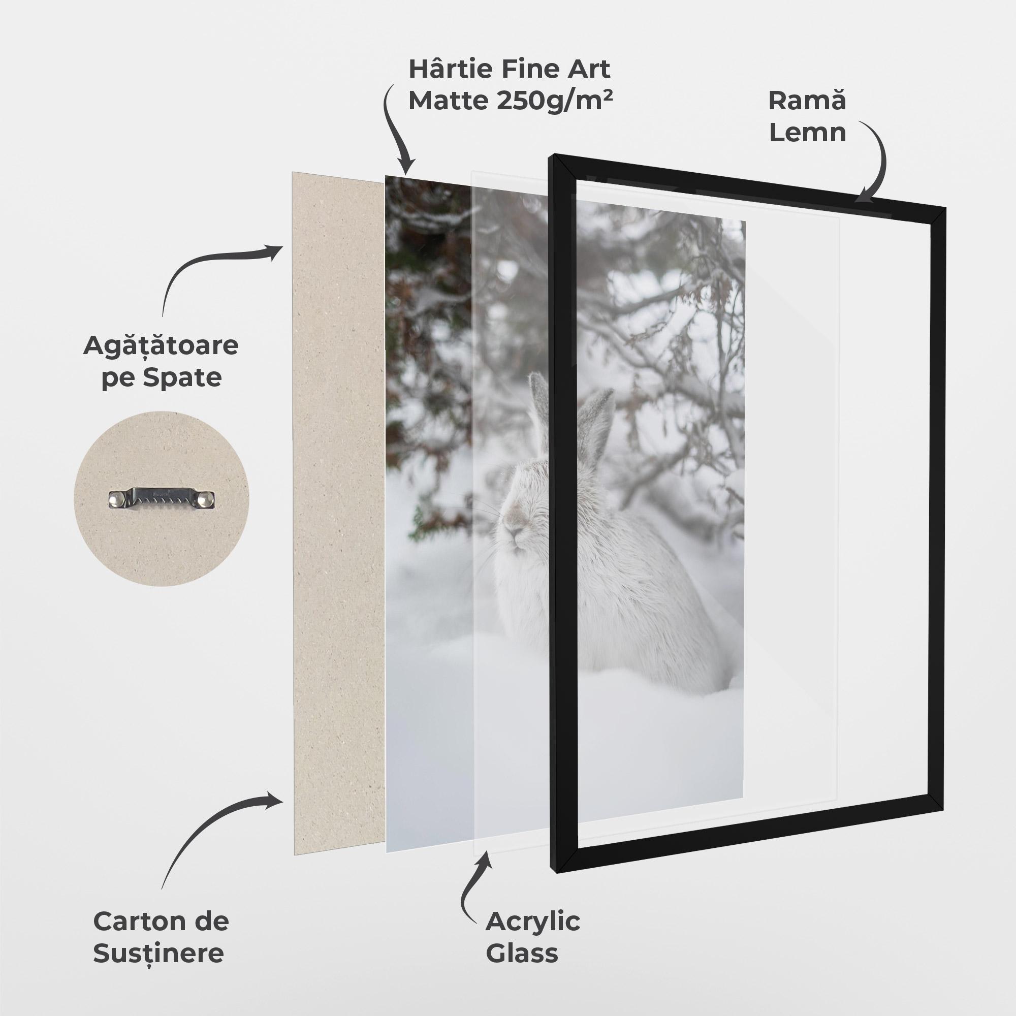 Poster Înrămat Bunny In Snow mockup 1