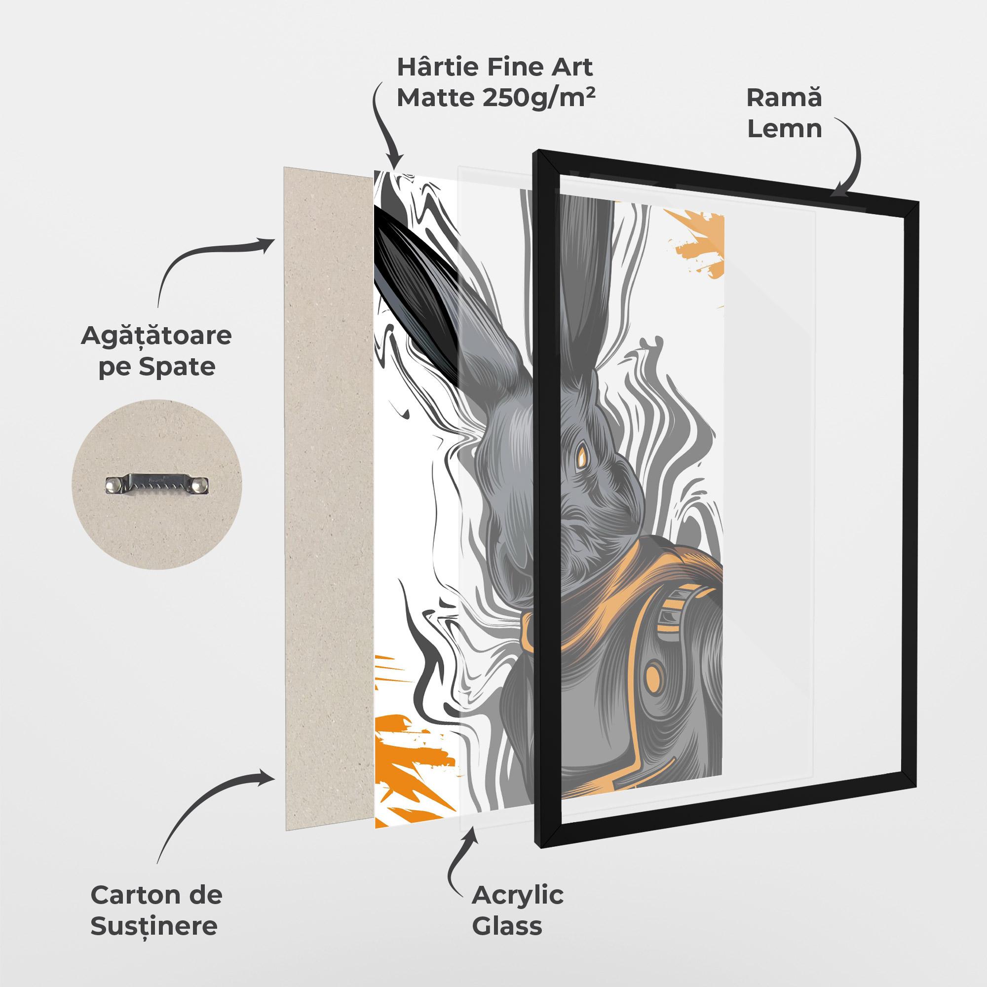 Poster Înrămat Cyborg Yellow Bunny mockup 1