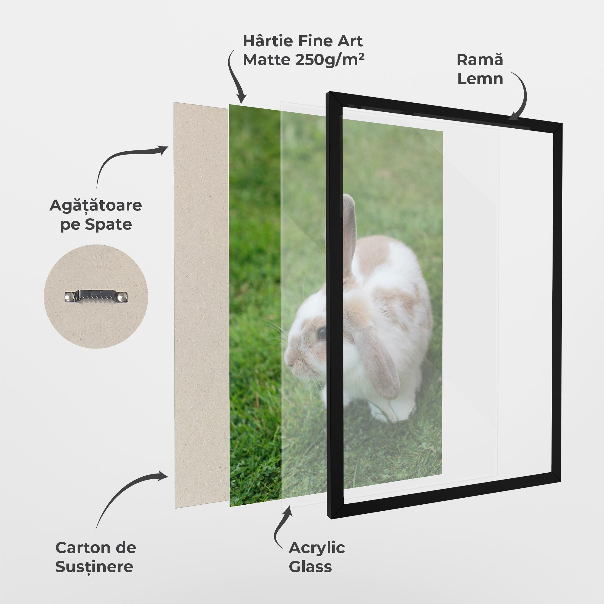 Poster Înrămat Light Orange Bunny mockup 1