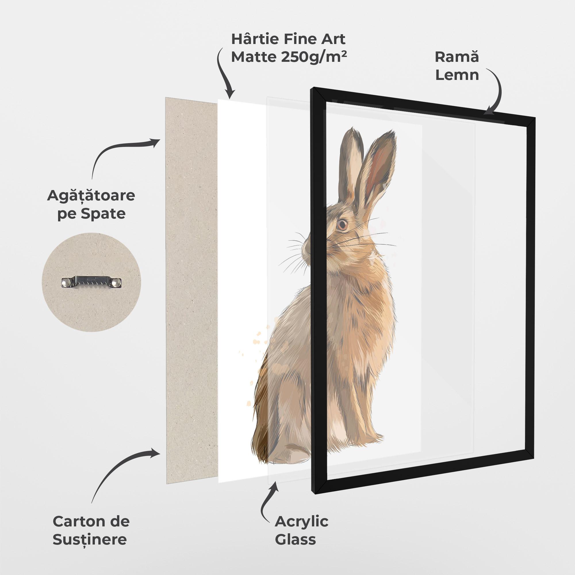 Poster Înrămat Painted Bunny mockup 1