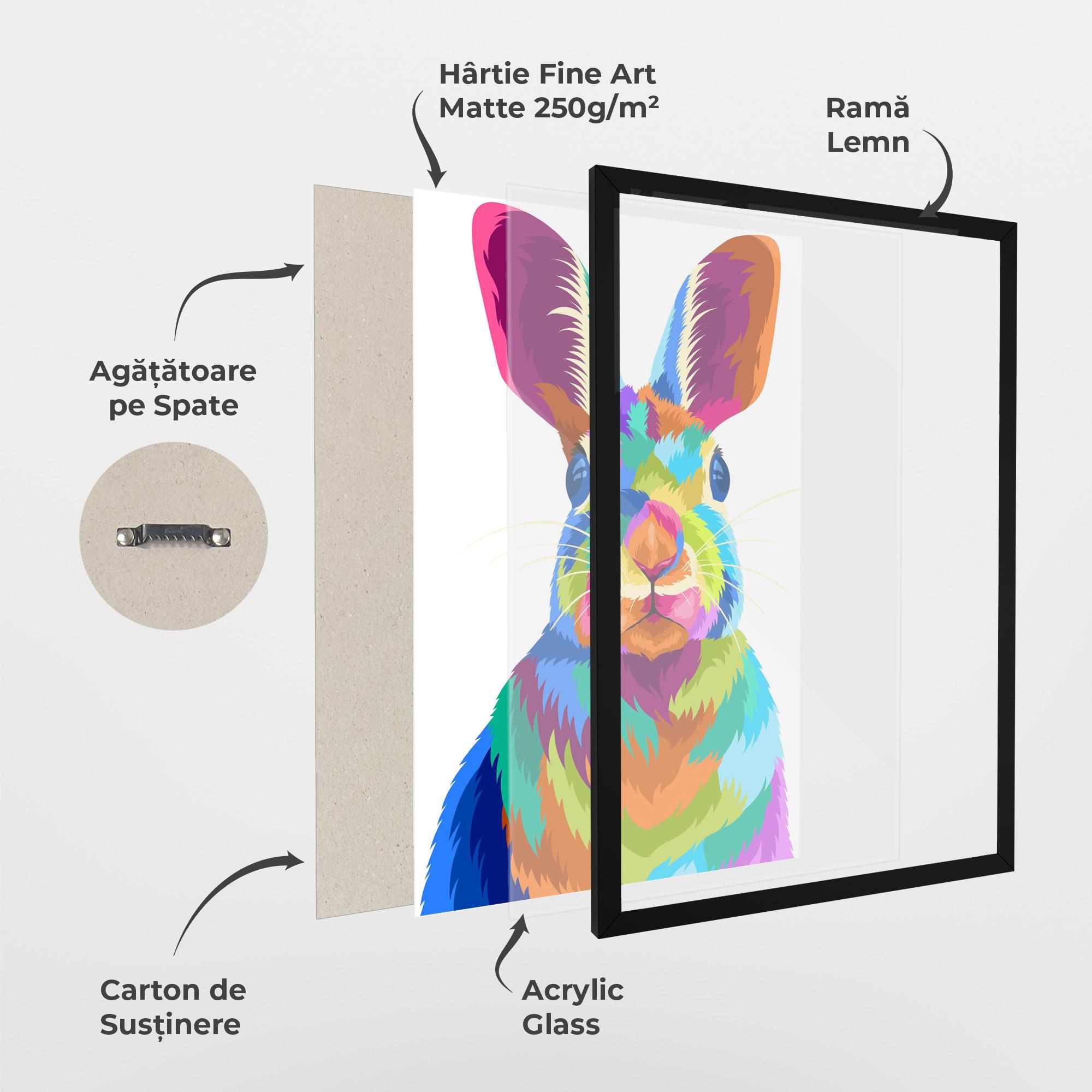 Poster Înrămat Rabbit Art Style mockup 1